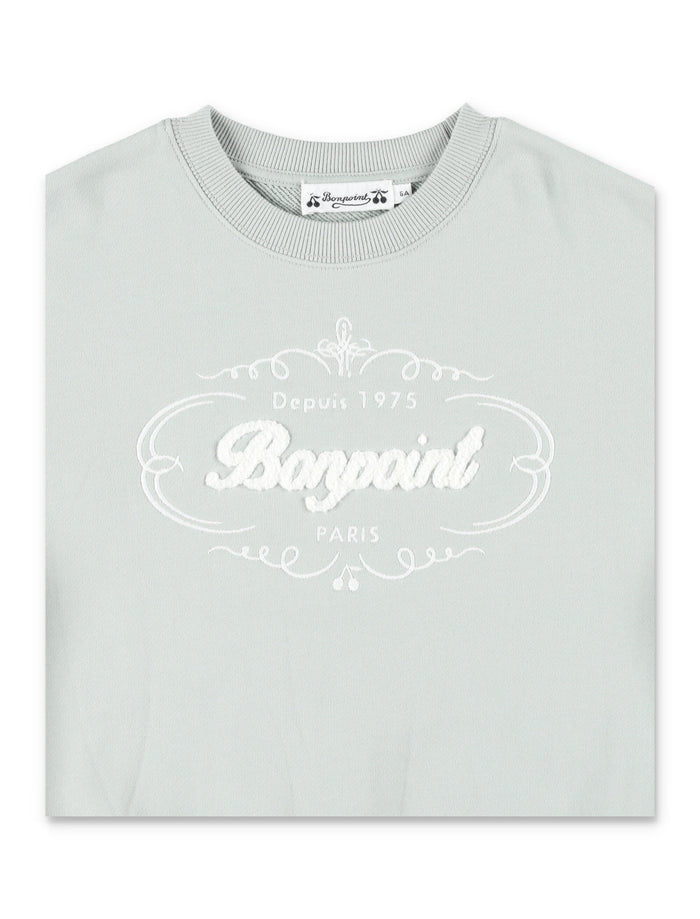 Bonpoint Tonino organic cotton sweatshirt with Heritage logo Light Green