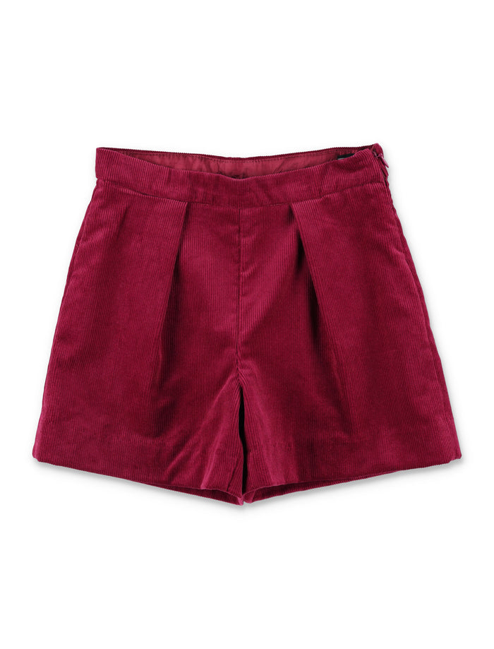 Bonpoint Josefina girls corduroy shorts Burgundy Cotton