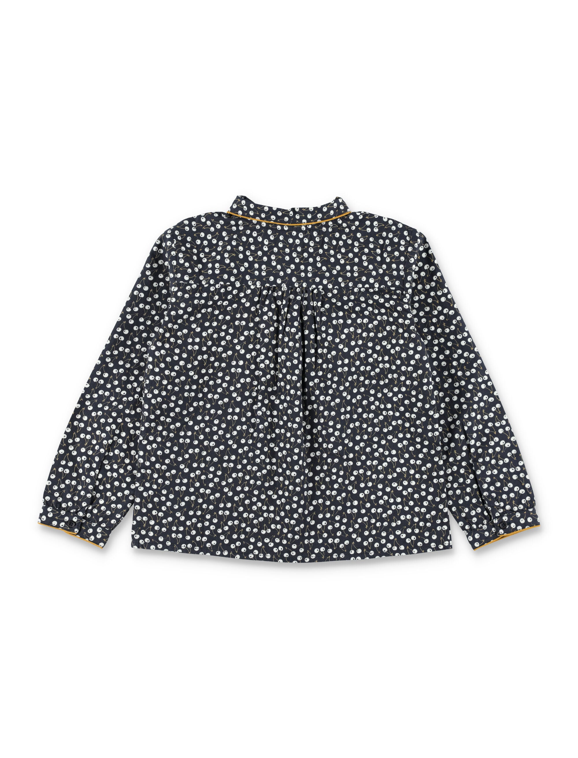 Bonpoint Hyacinth girls Blouse with cherry print Midnight Blue Organic Cotton Shirt