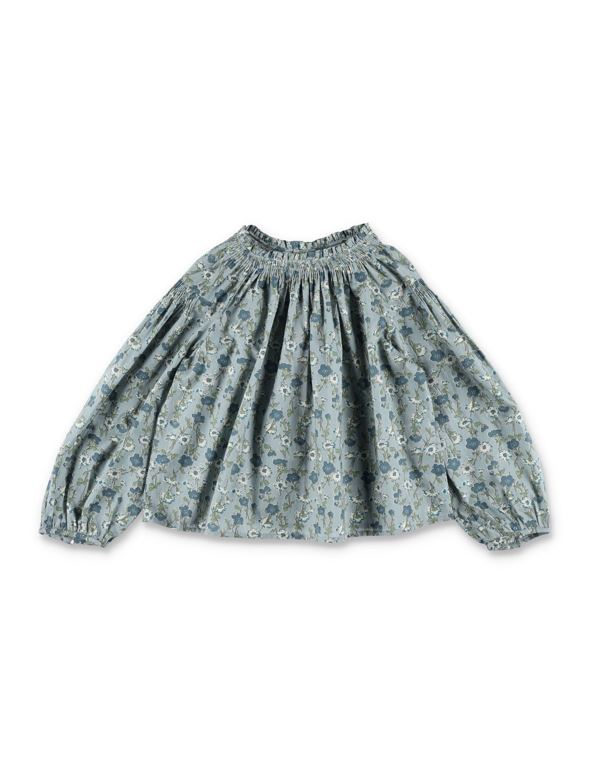 Bonpoint Blandine floral blouse in Liberty cotton L.blue Organic Shirt