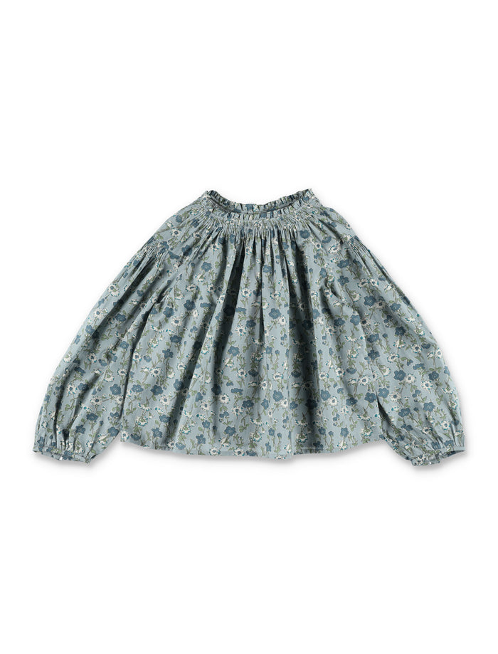 Bonpoint Blandine floral blouse in Liberty cotton L.blue Organic Shirt