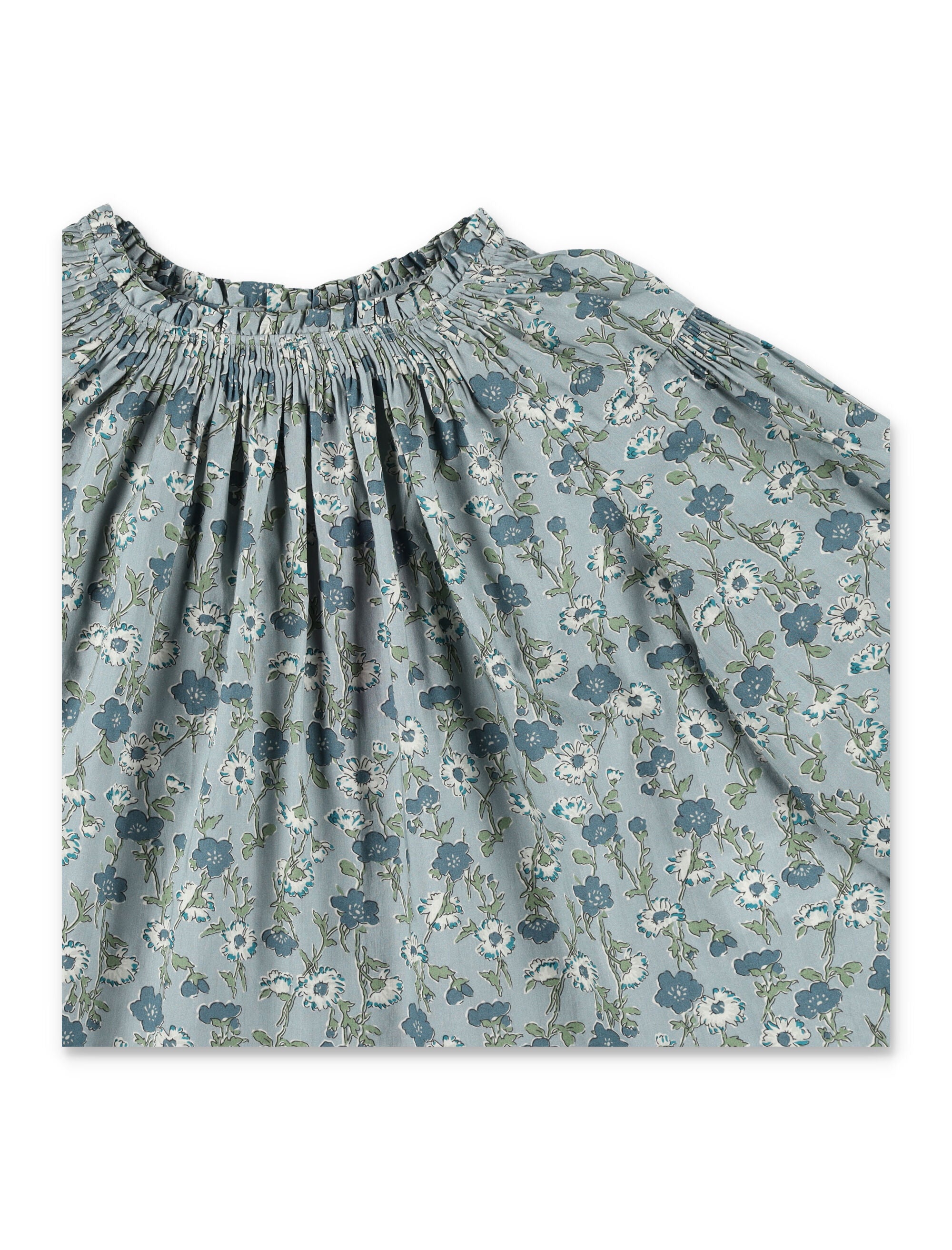 Bonpoint Blandine floral blouse in Liberty cotton L.blue Organic Shirt