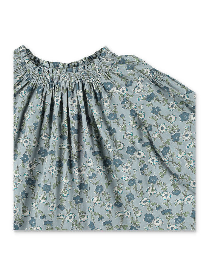 Bonpoint Blandine floral blouse in Liberty cotton L.blue Organic Shirt