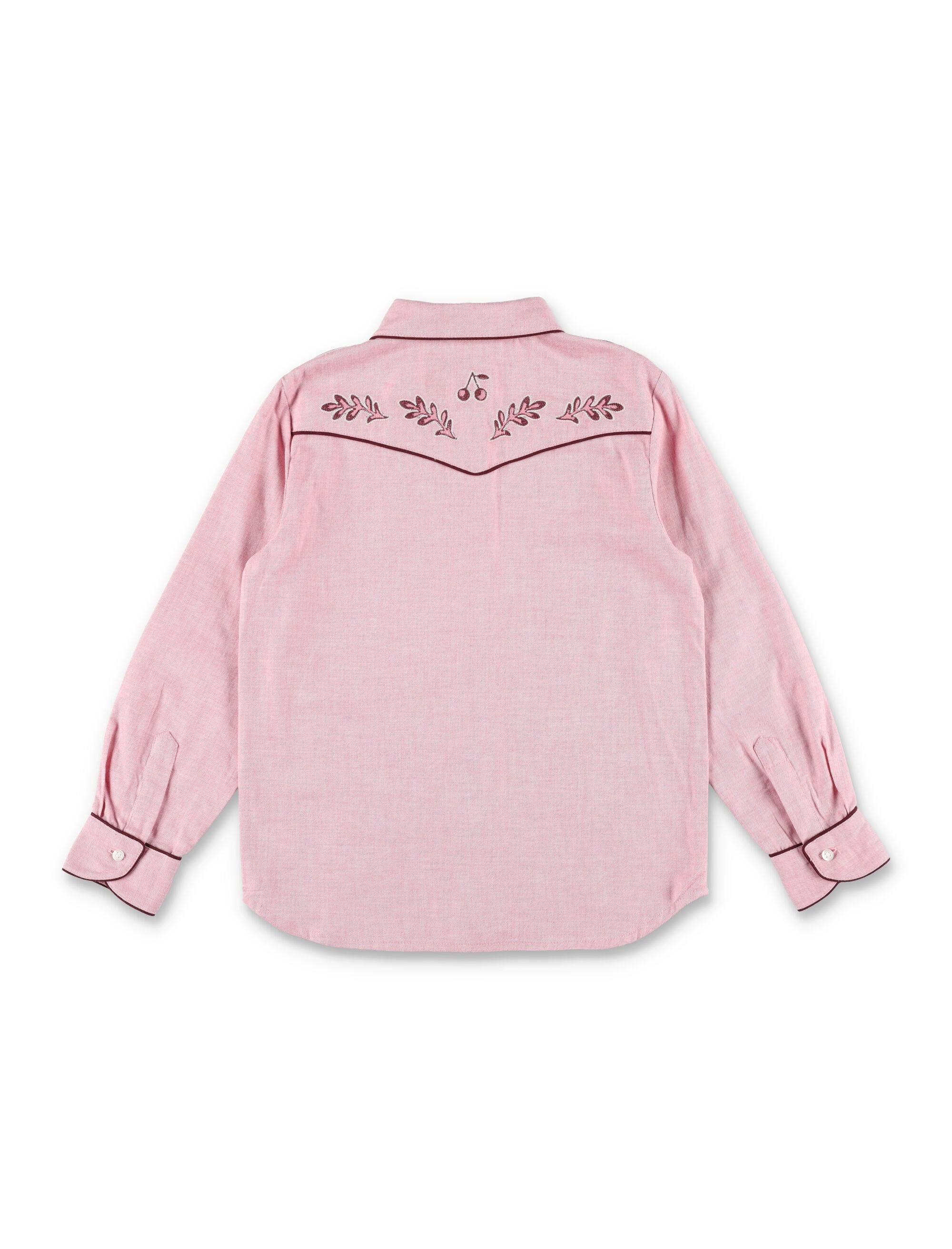 Bonpoint Girl – Jiggle Cotton Twill Blouse with Embroidery Pale Pink Shirt