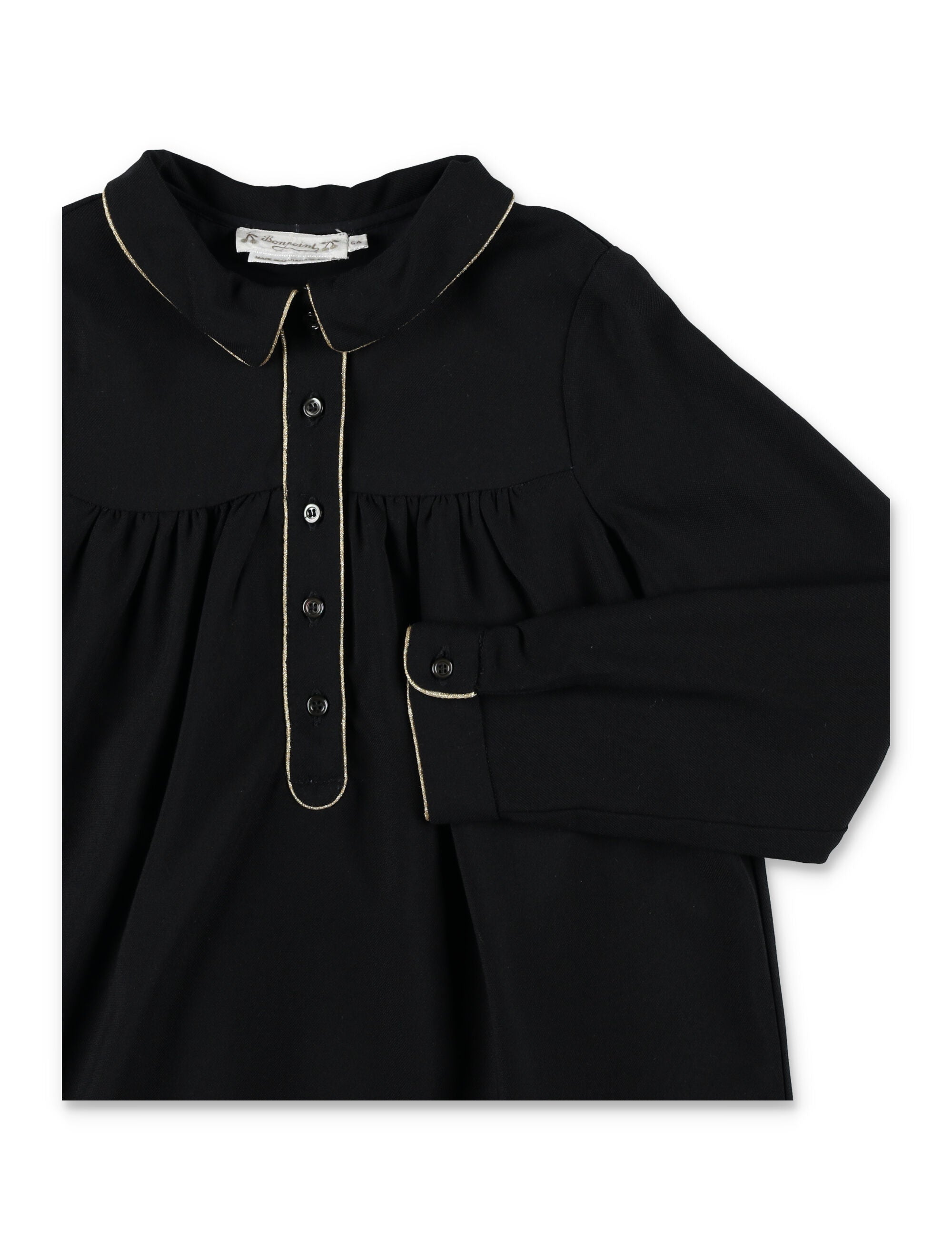 Bonpoint black dress with golden trims Noir Viscose