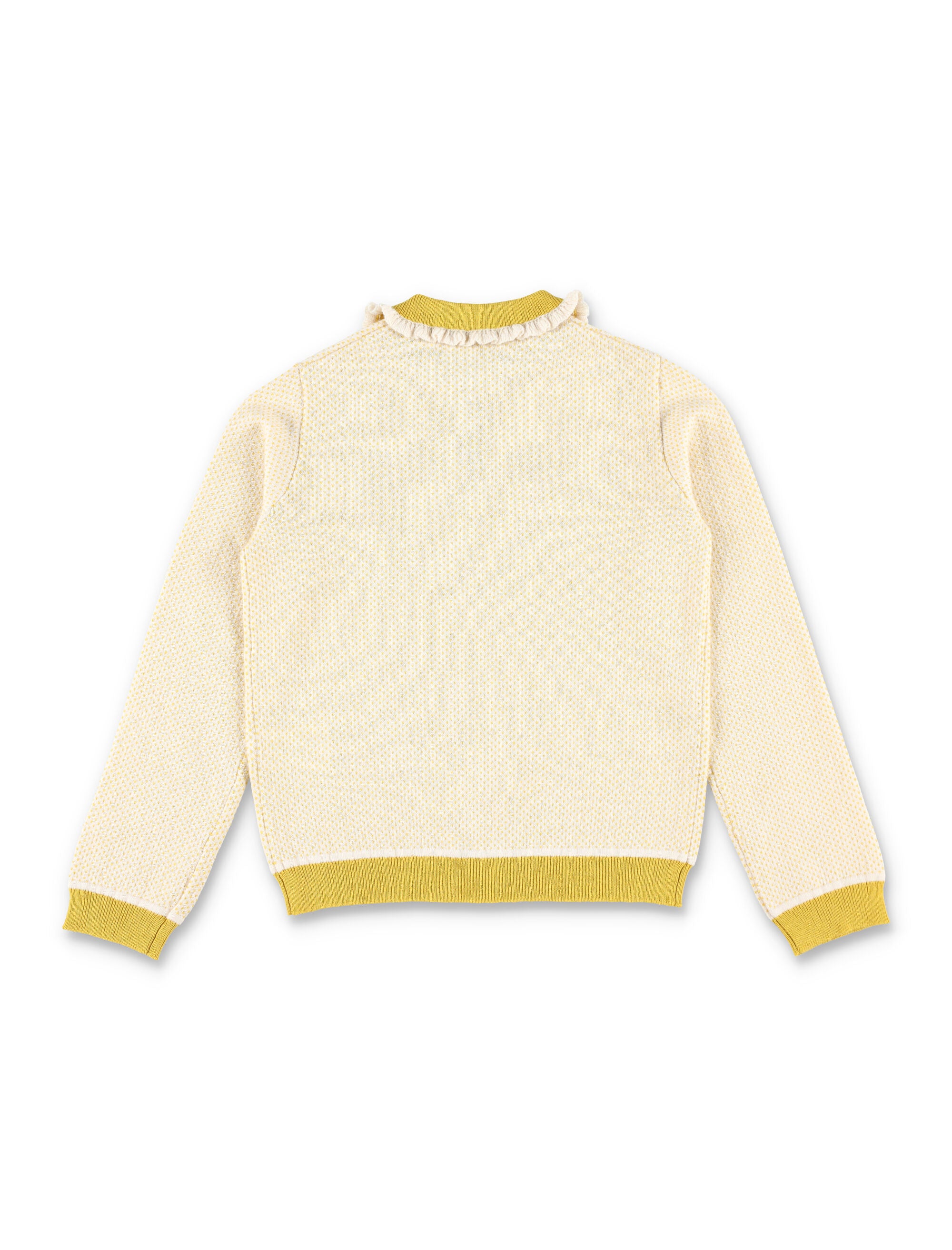 Bonpoint Jrynja Girls Sweater with Gathered Collar Anise Wool
