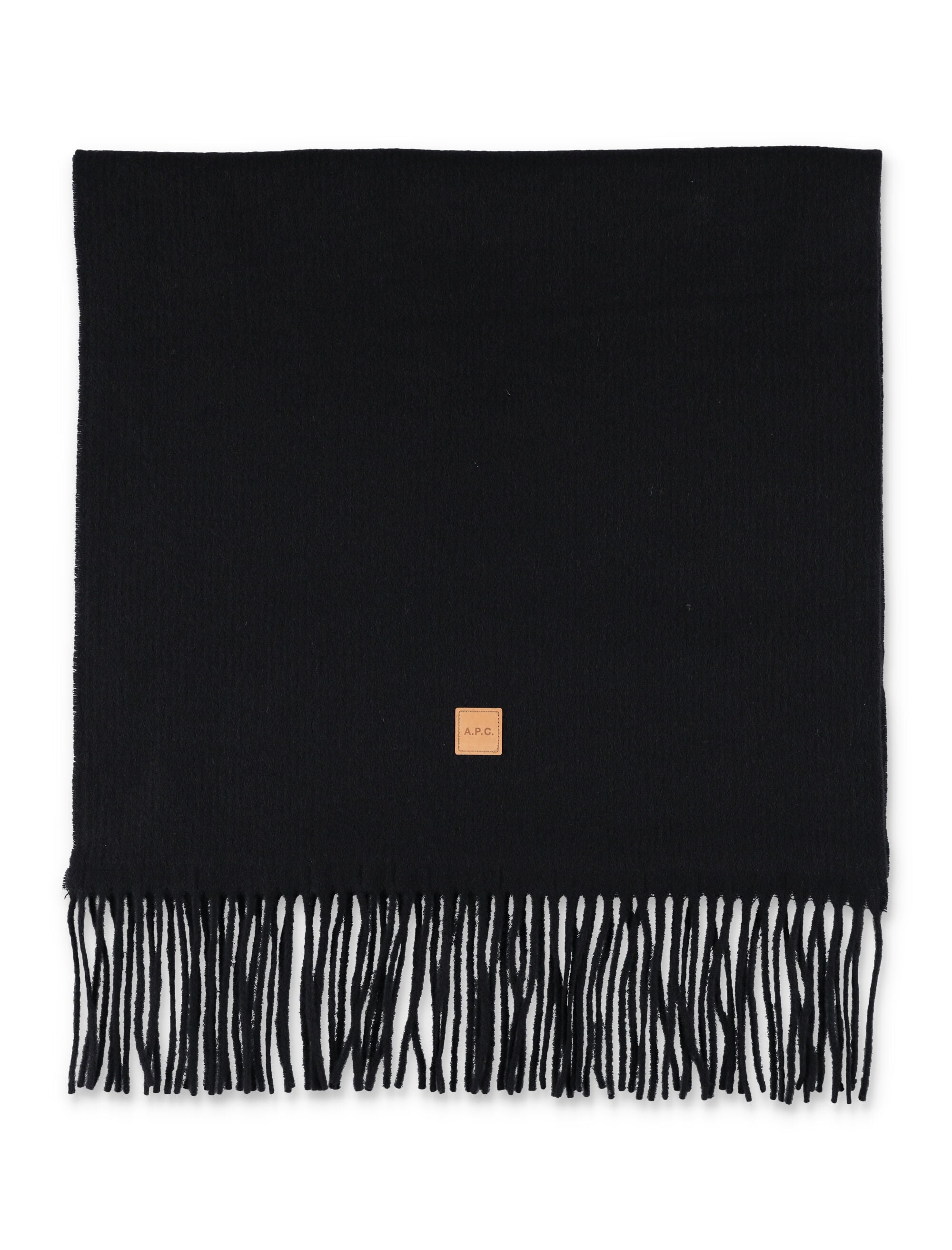 A.P.C. Aria Wool Scarf with Logo Black Virgin