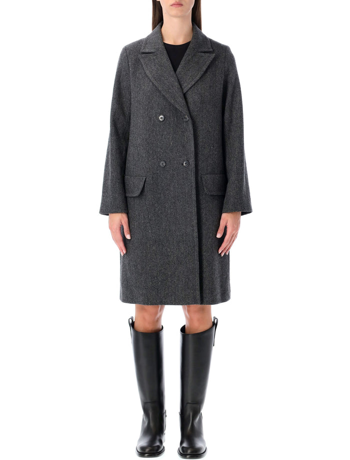 A.P.C. Ginny wool double-breasted coat Anthracite