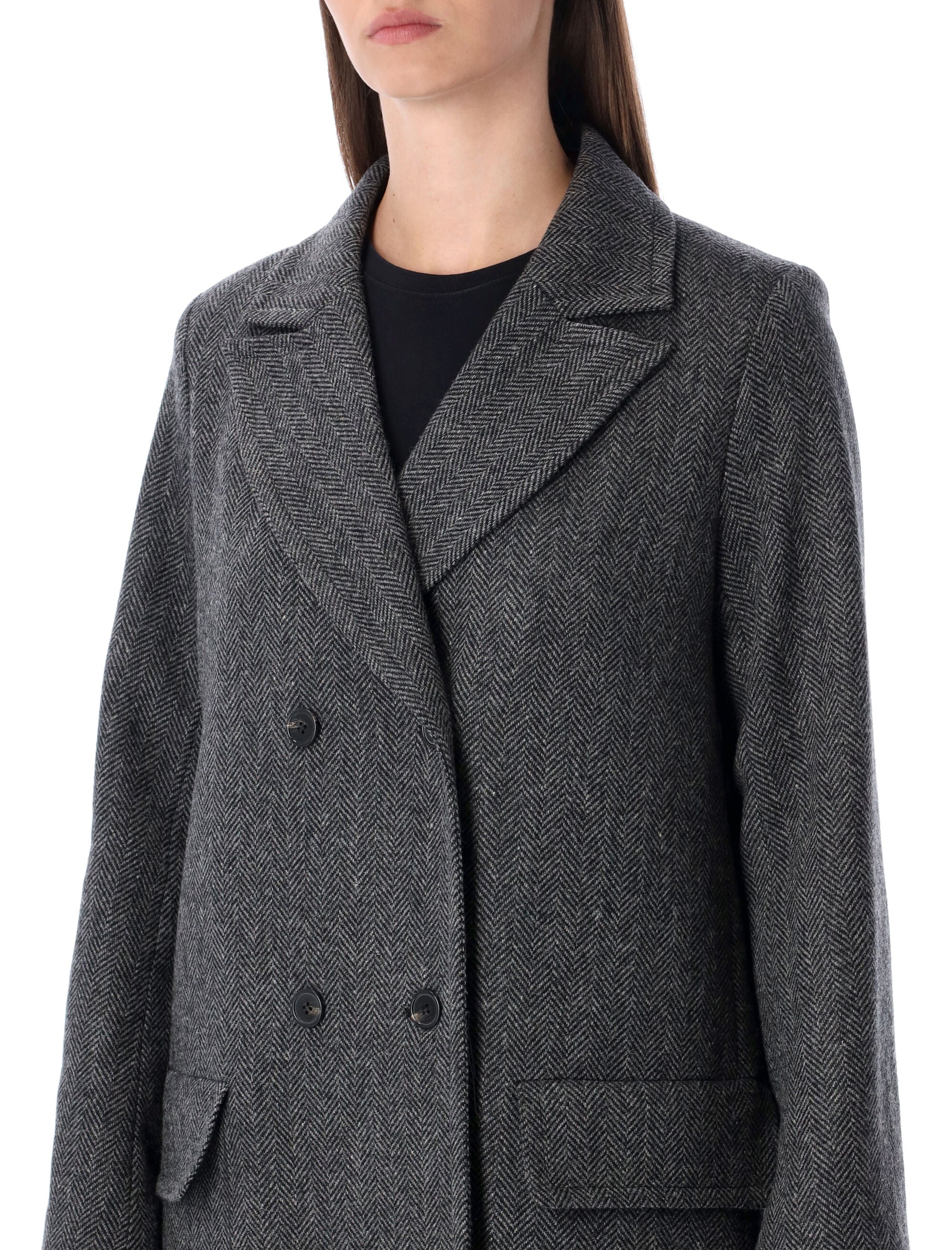 A.P.C. Ginny wool double-breasted coat Anthracite