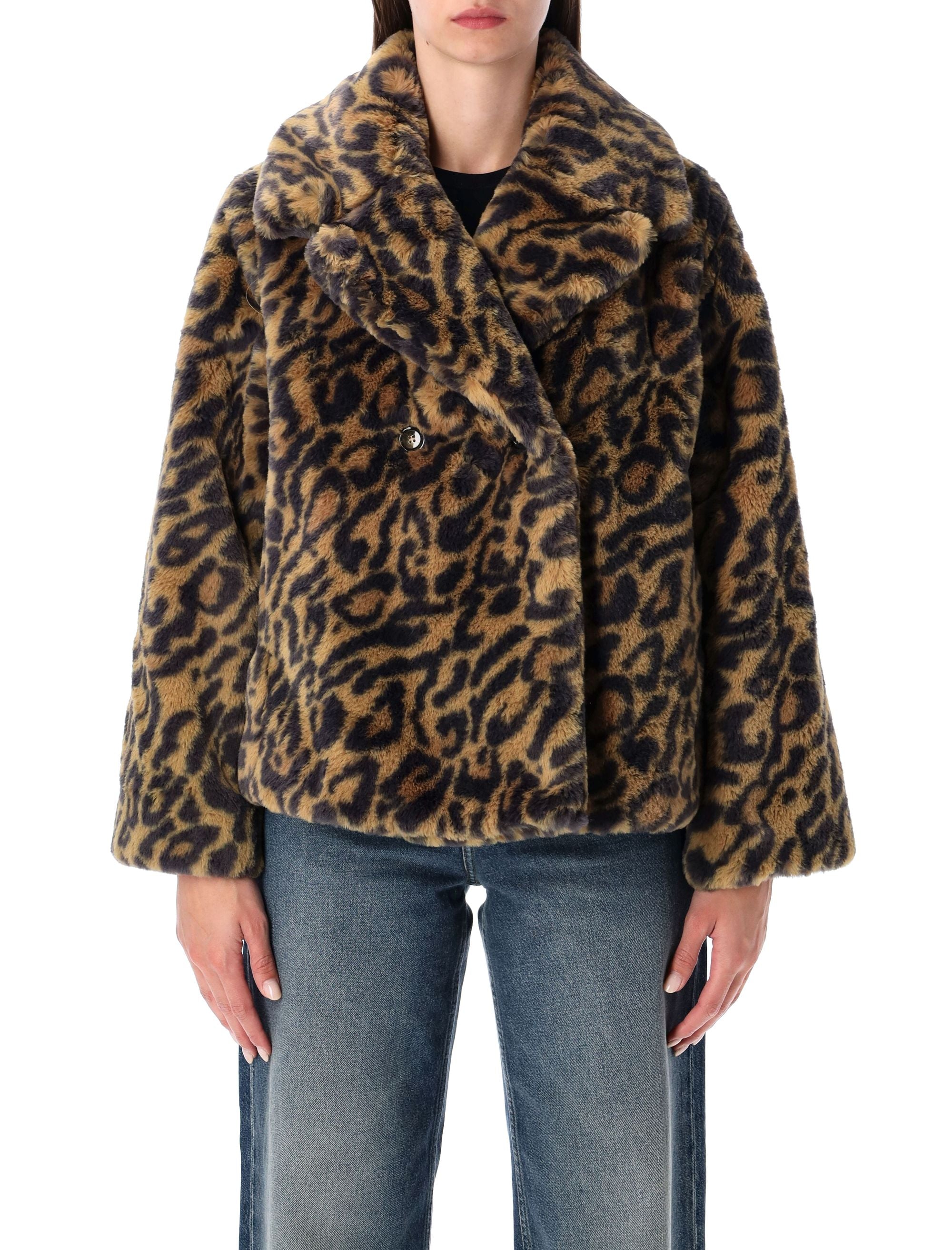 Leopard-Print Faux Fur Johanna Coat A.P.C. Brown Leo Polyester