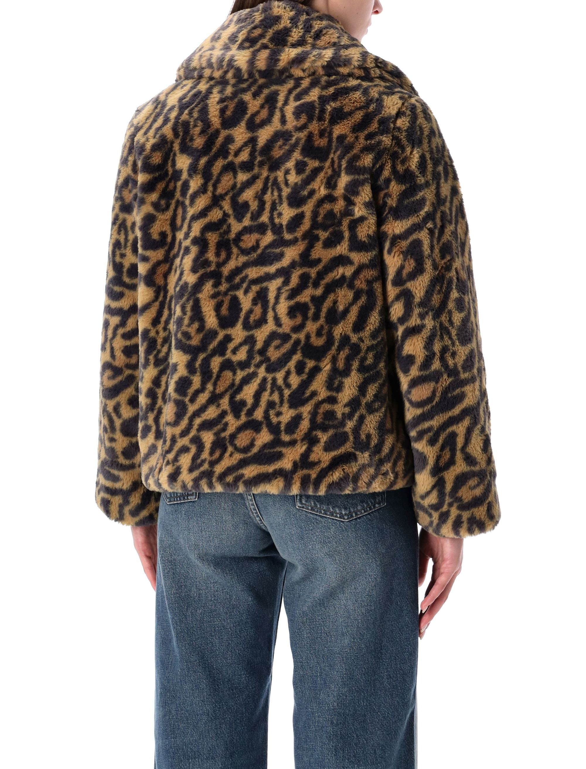 Leopard-Print Faux Fur Johanna Coat A.P.C. Brown Leo Polyester