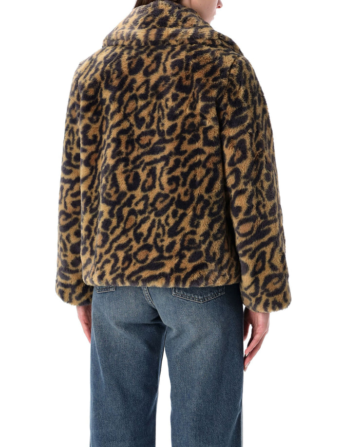 Leopard-Print Faux Fur Johanna Coat A.P.C. Brown Leo Polyester