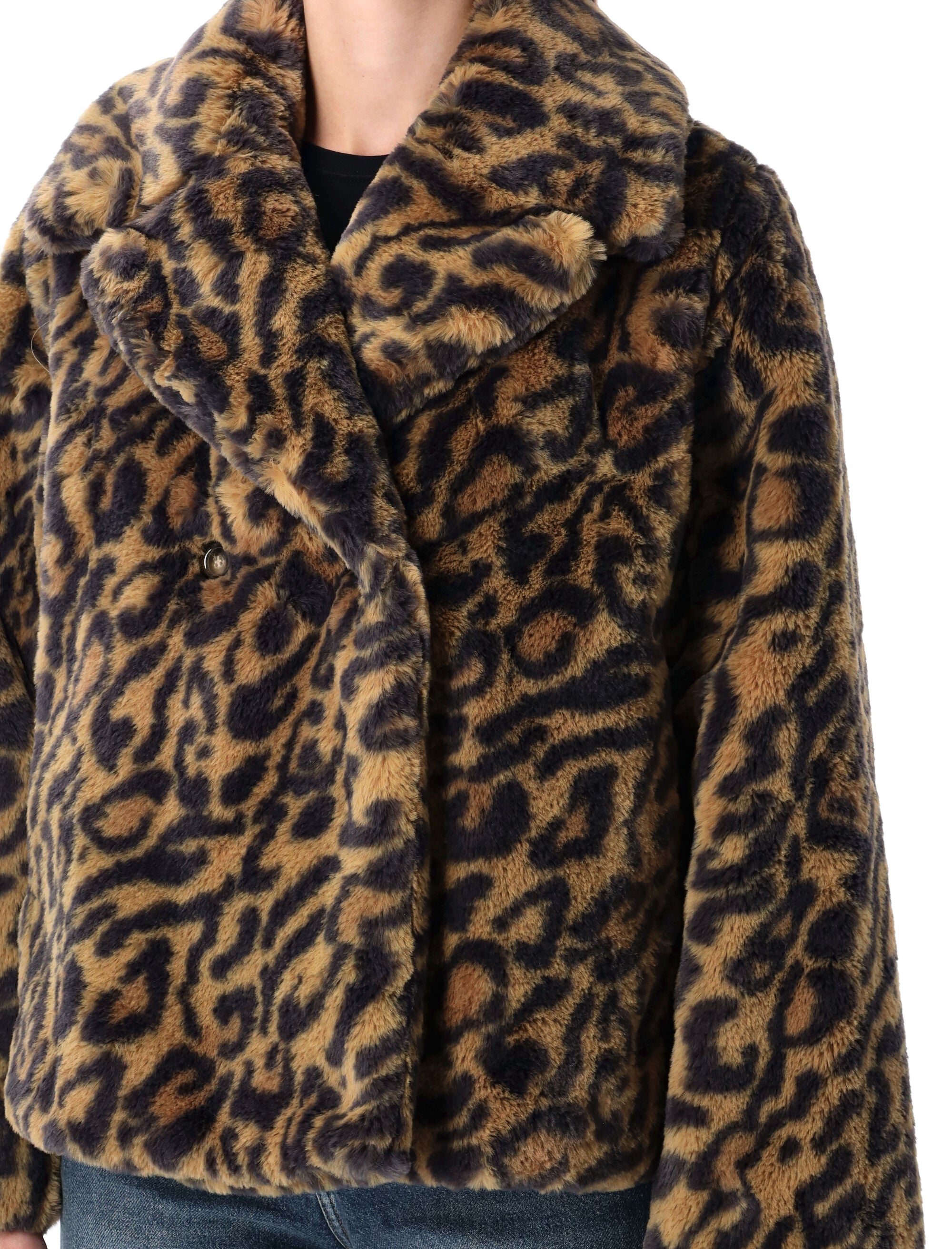 Leopard-Print Faux Fur Johanna Coat A.P.C. Brown Leo Polyester