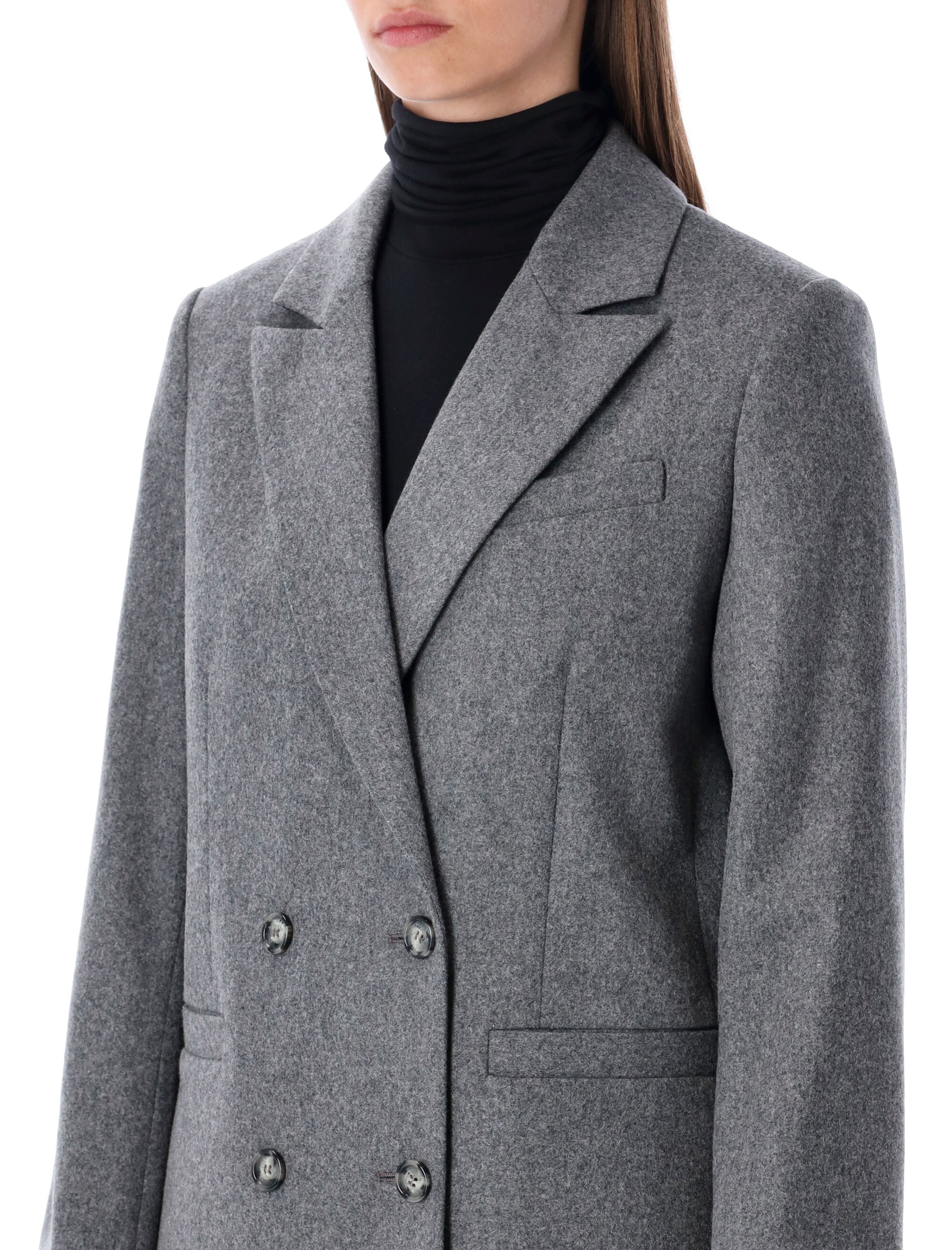 A.P.C. Lucy double-breasted wool blazer Heater Grey Recycled