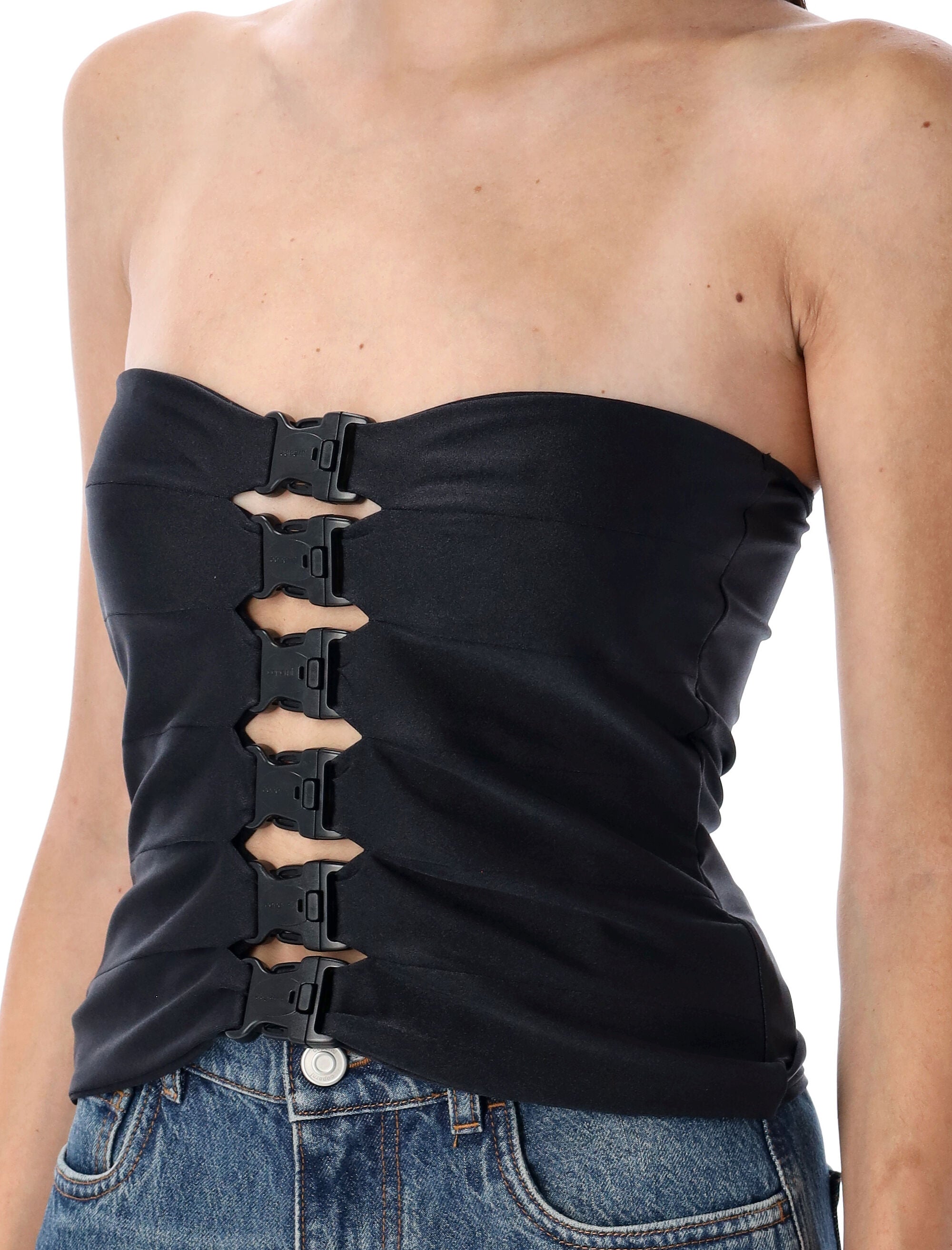 Multi buckle top Black Polyamide
