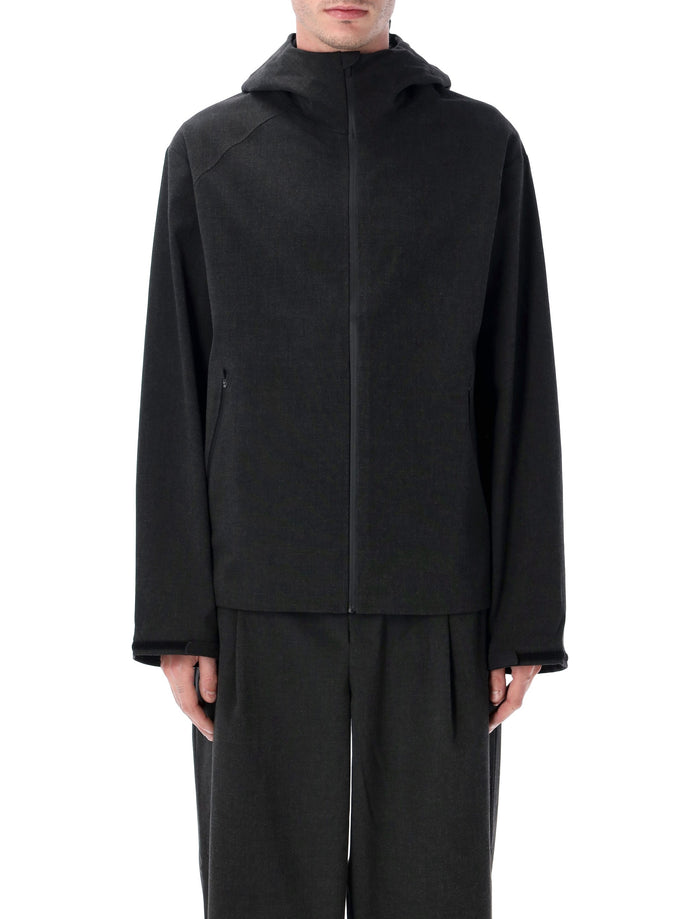 Hiking Patrol Waypoint texture hooded jacket Dark Grey Polyester