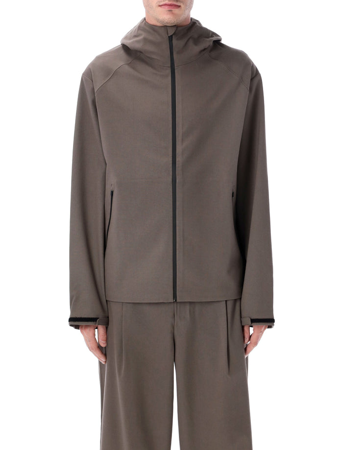 Hiking Patrol Waypoint texture hooded jacket Dk Taupe Polyester