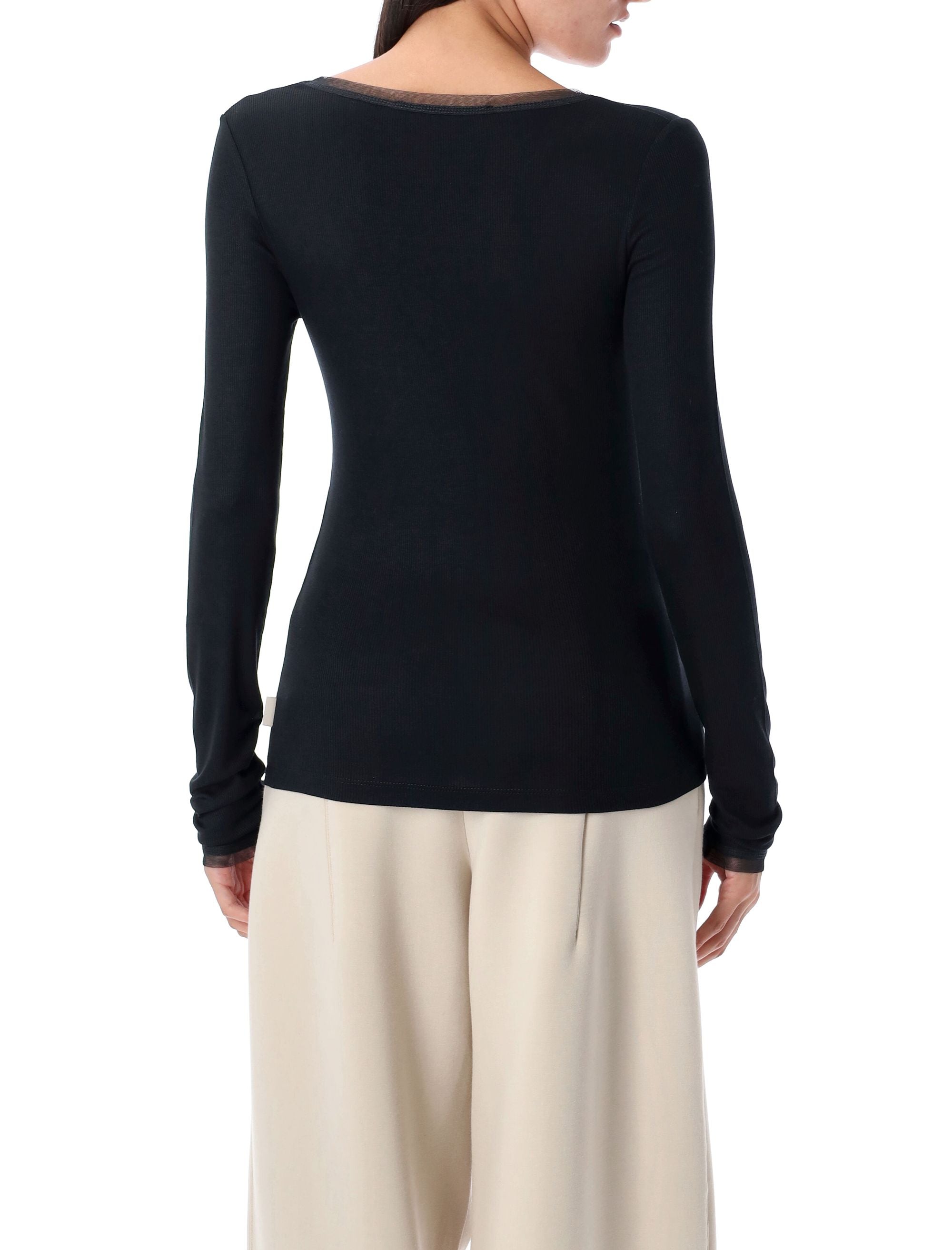 Ribbed jersey top Antracite Viscose