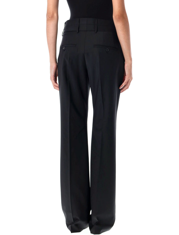 Double waistband pants Black Polyester
