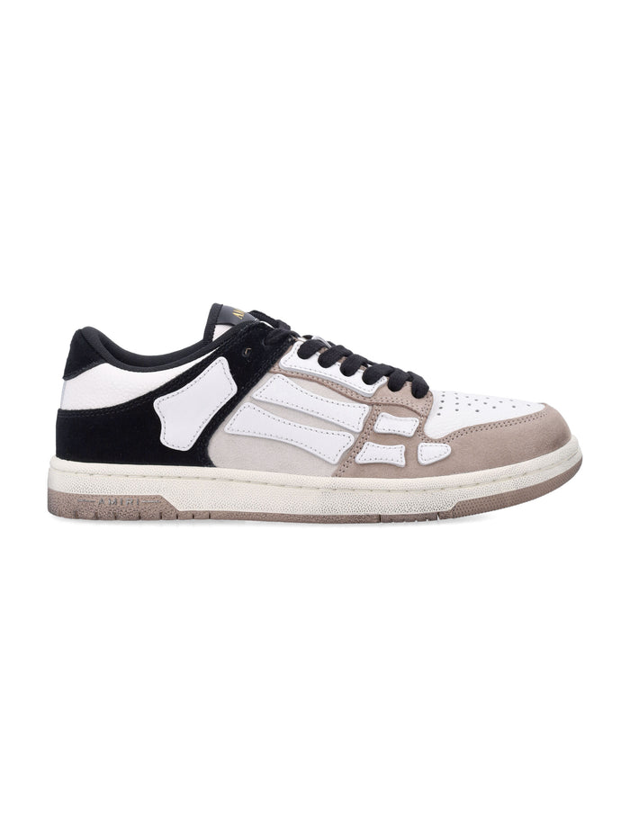 Amiri Skel Top low distressed leather sneakers Black White Beige Upper