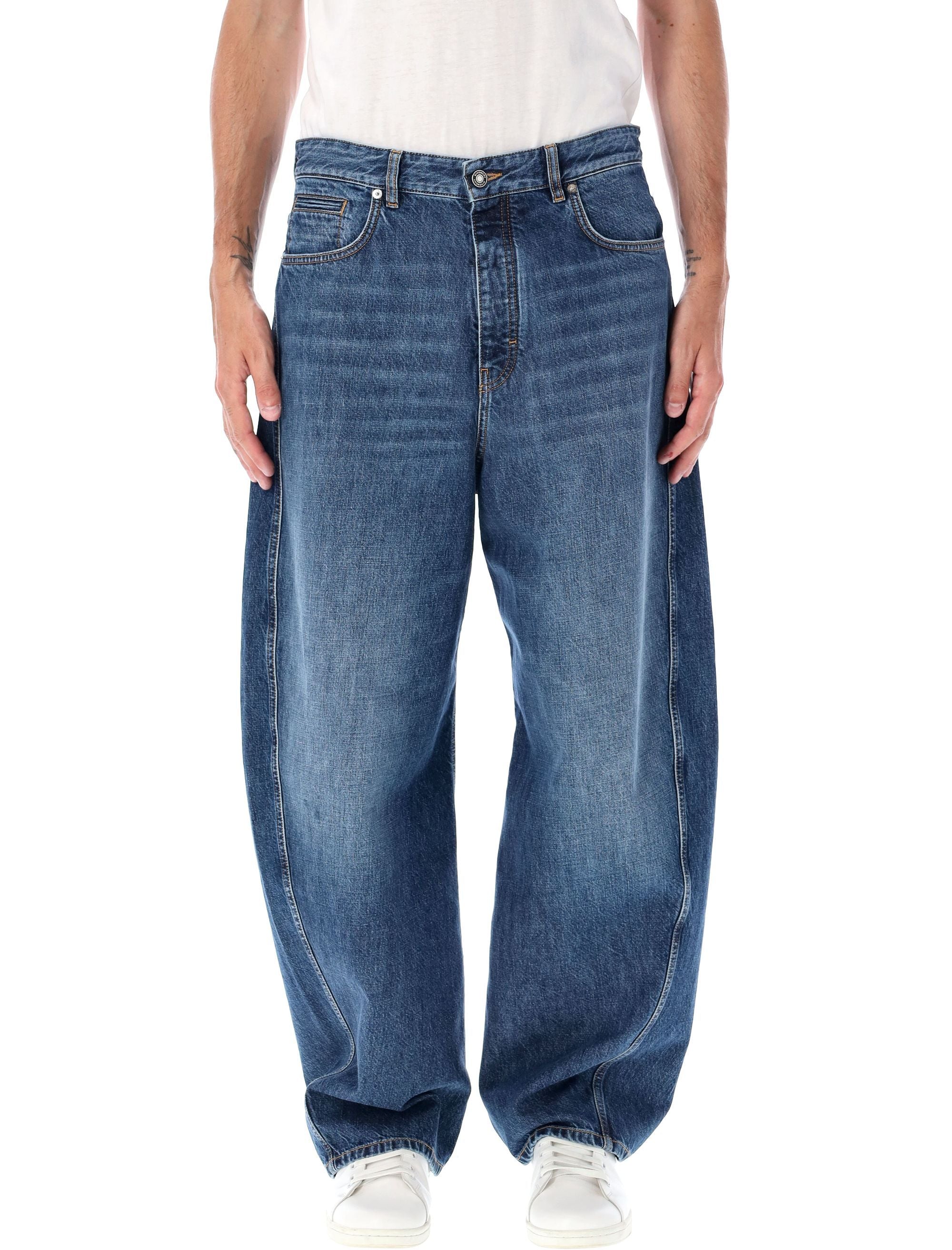 Washed denim jeans Dark Blue Cotton
