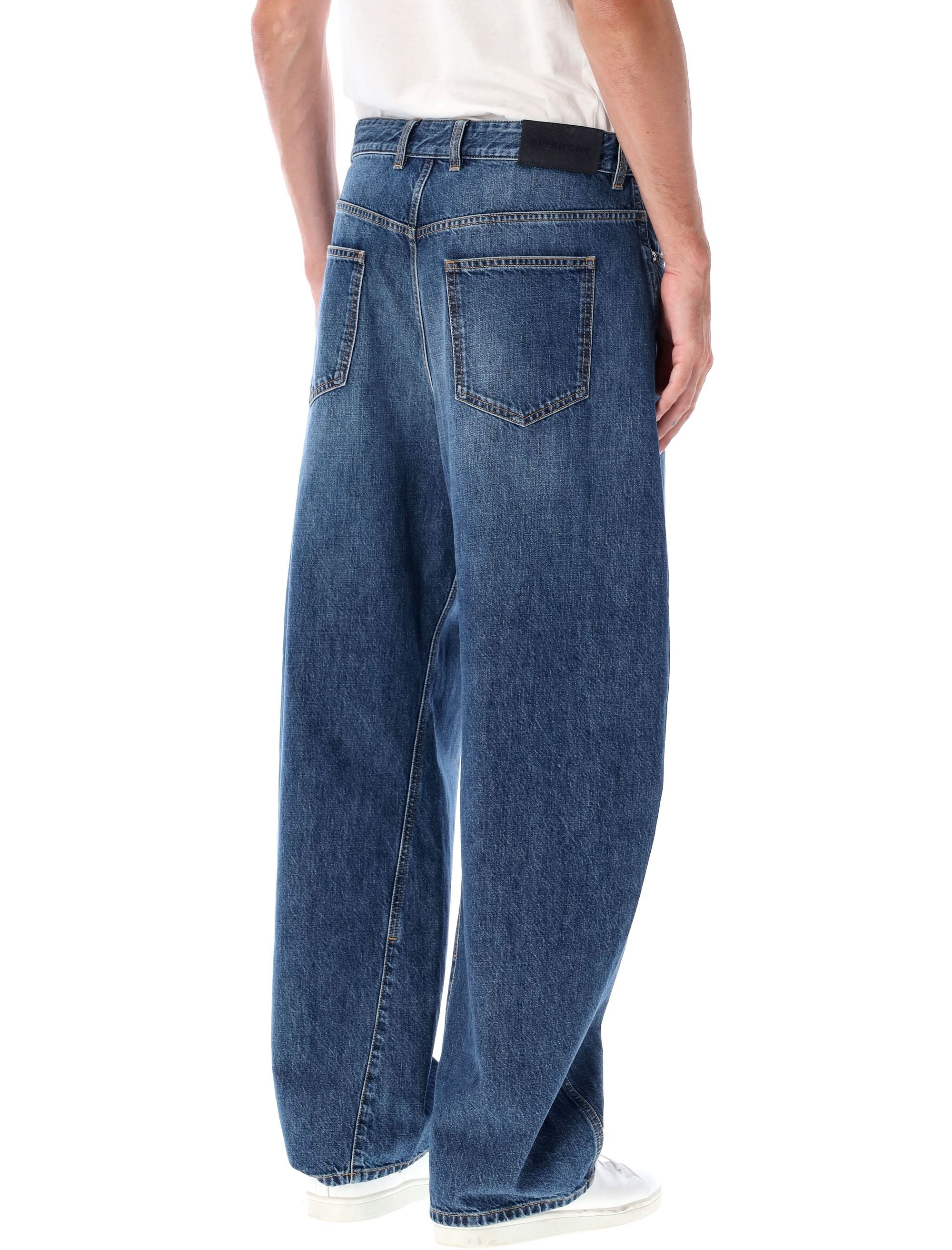 Washed denim jeans Dark Blue Cotton