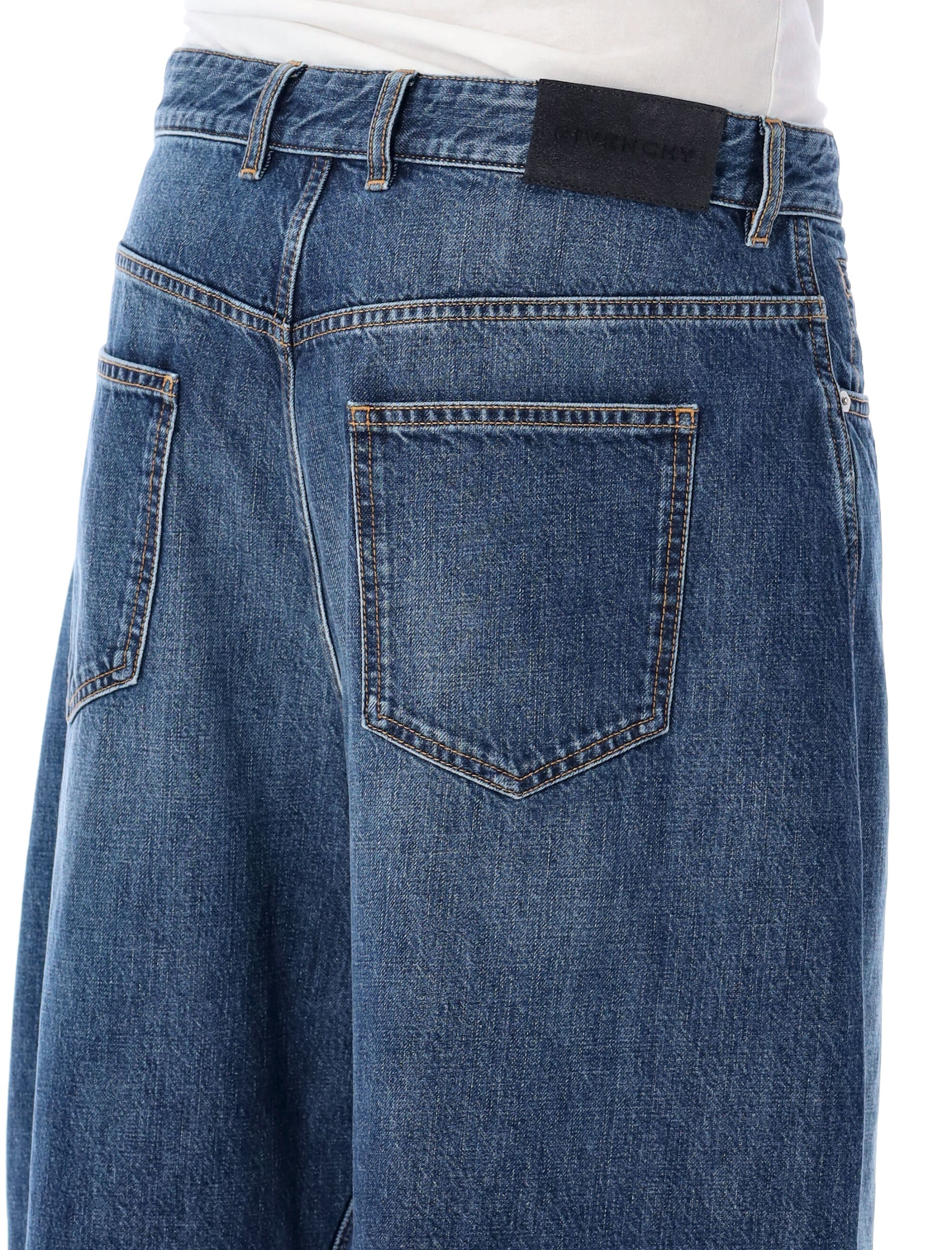 Washed denim jeans Dark Blue Cotton