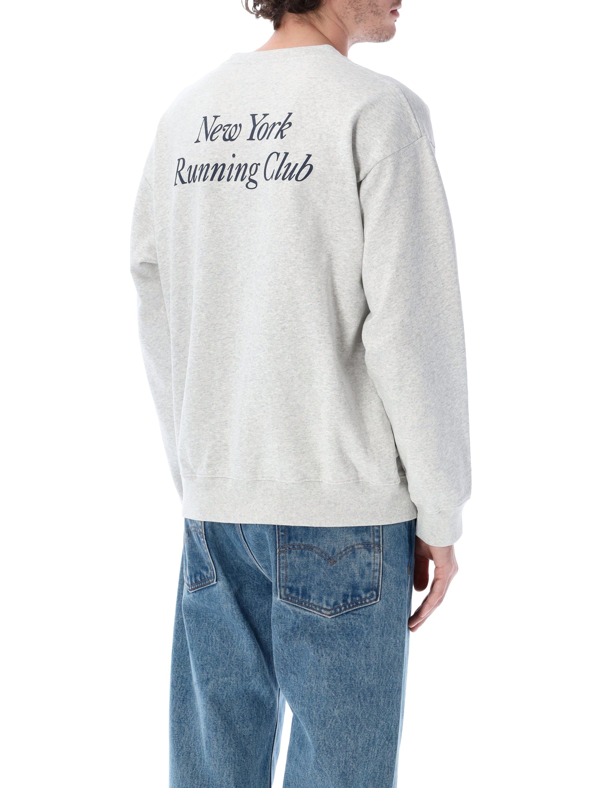 Sporty & Rich Run Club crewneck Heather Grey Cotton Sweatshirt