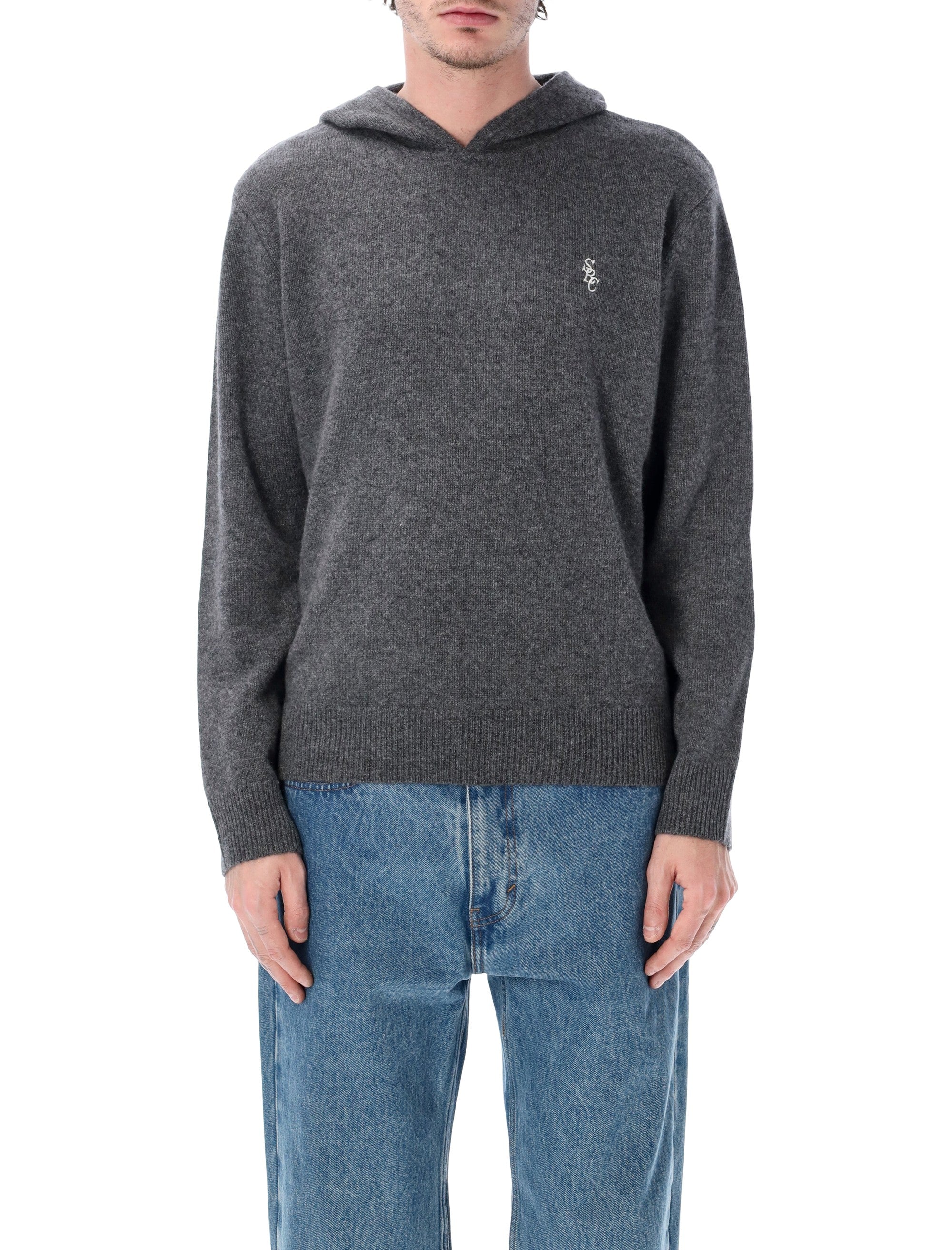 Sporty & Rich cashmere hoodie Light Grey Sweater