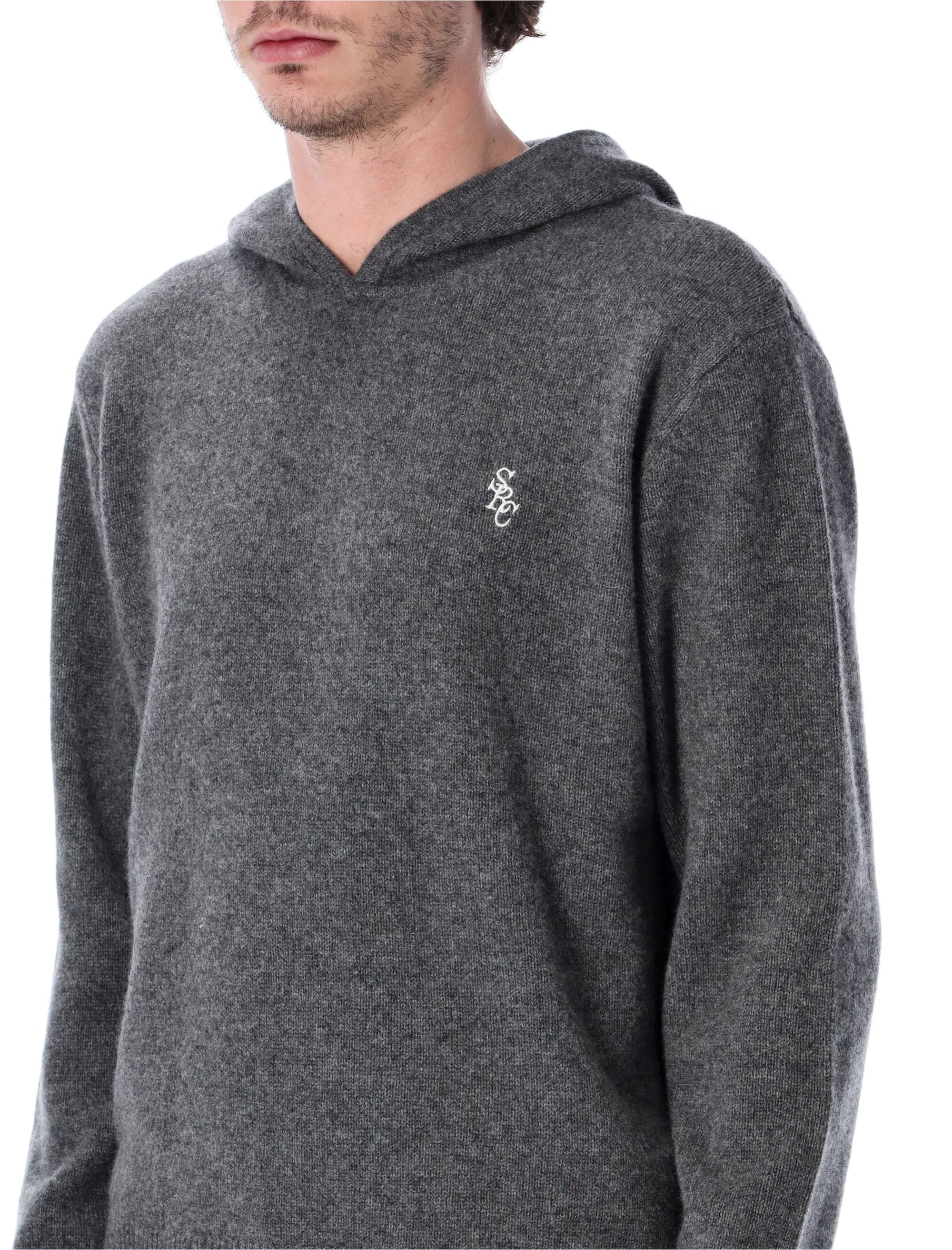 Sporty & Rich cashmere hoodie Light Grey Sweater