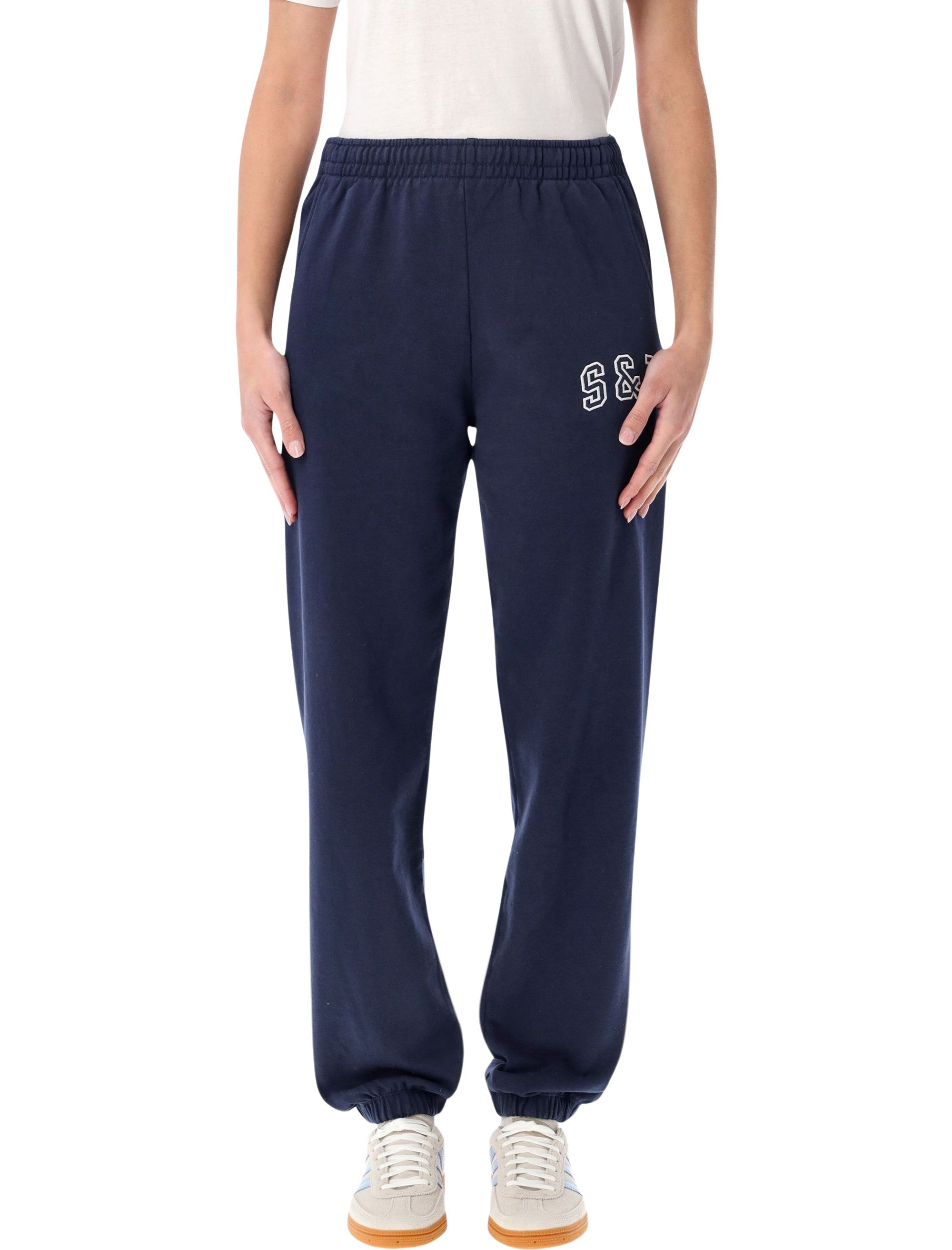 Sporty & Rich S&R Ivy sweatpants in navy blue Dark Cotton