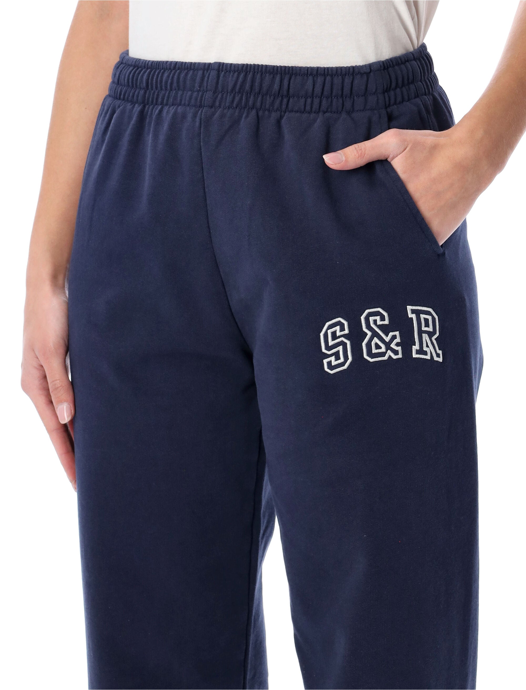 Sporty & Rich S&R Ivy sweatpants in navy blue Dark Cotton