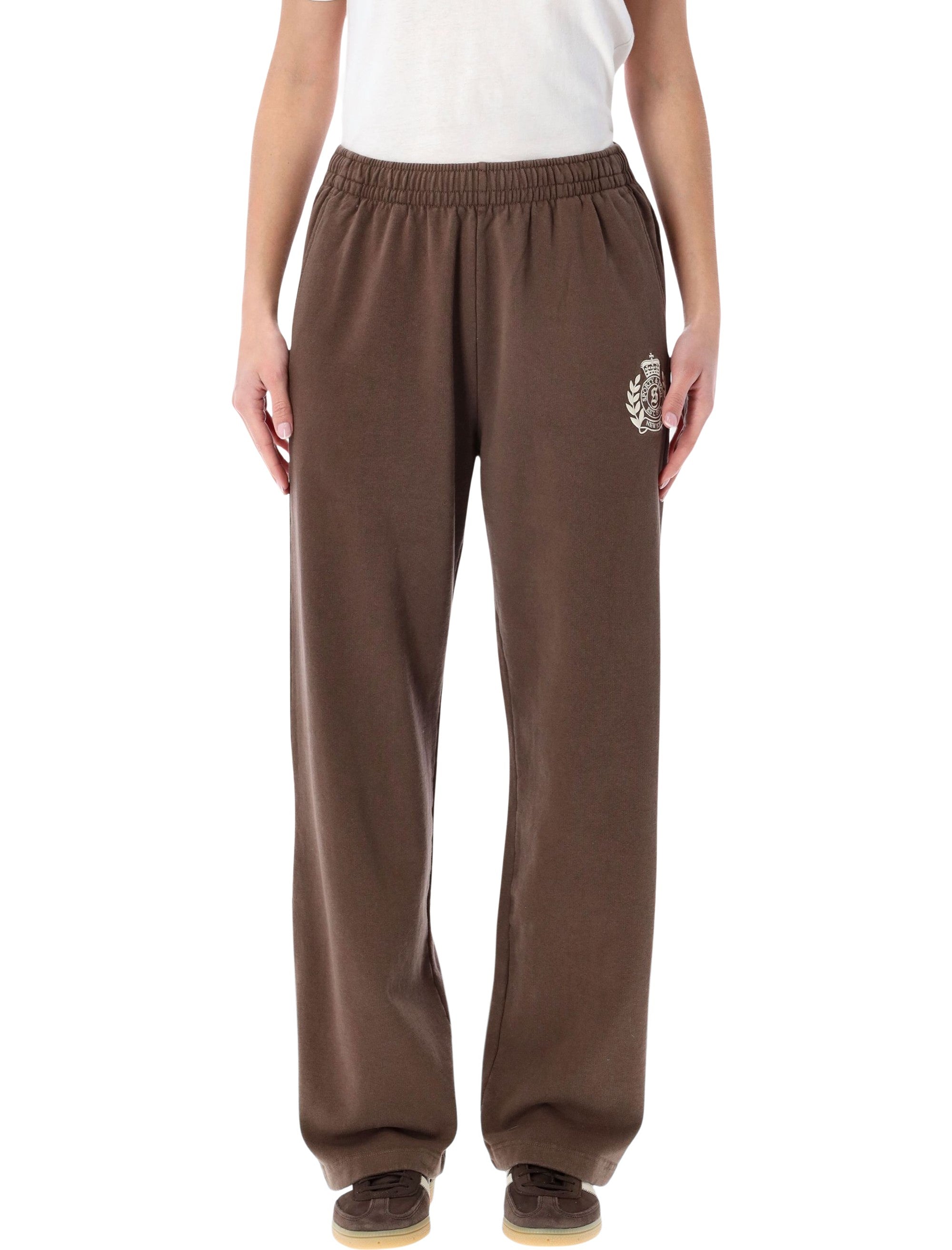 Sporty & Rich NY Crest embroidered sweatpants – Chocolate Cotton
