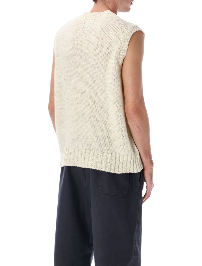Howlin Cosmic Spiele wool v-neck slipover Ecru Pure New Sweater