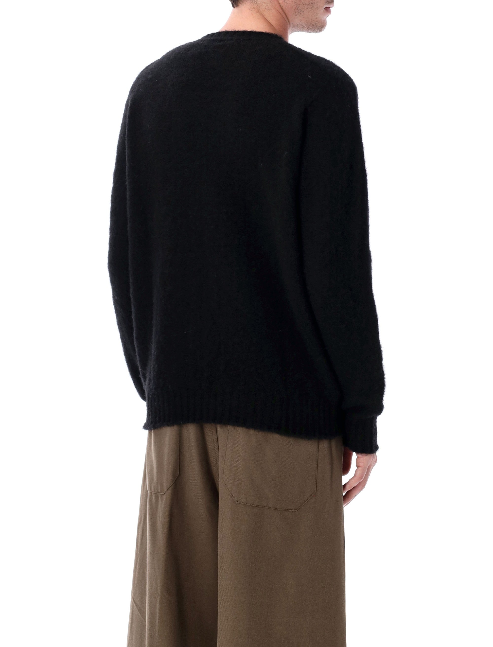 Howlin Shaggy Bear wool crewneck sweater Black Fine
