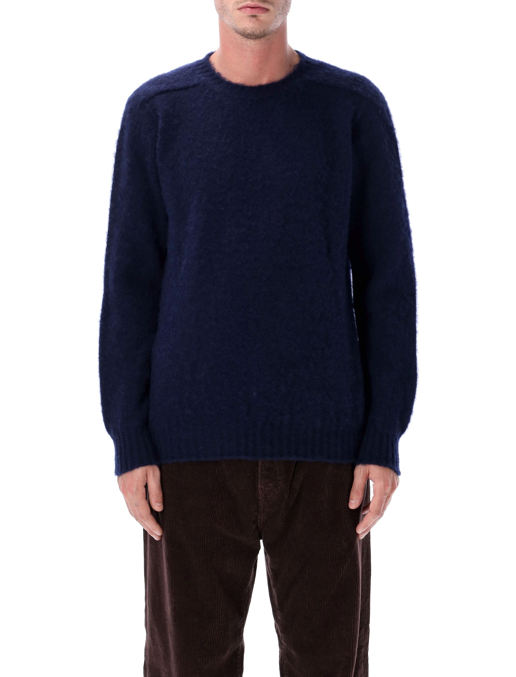 Howlin Shaggy Bear wool crewneck sweater Deep Blue Fine