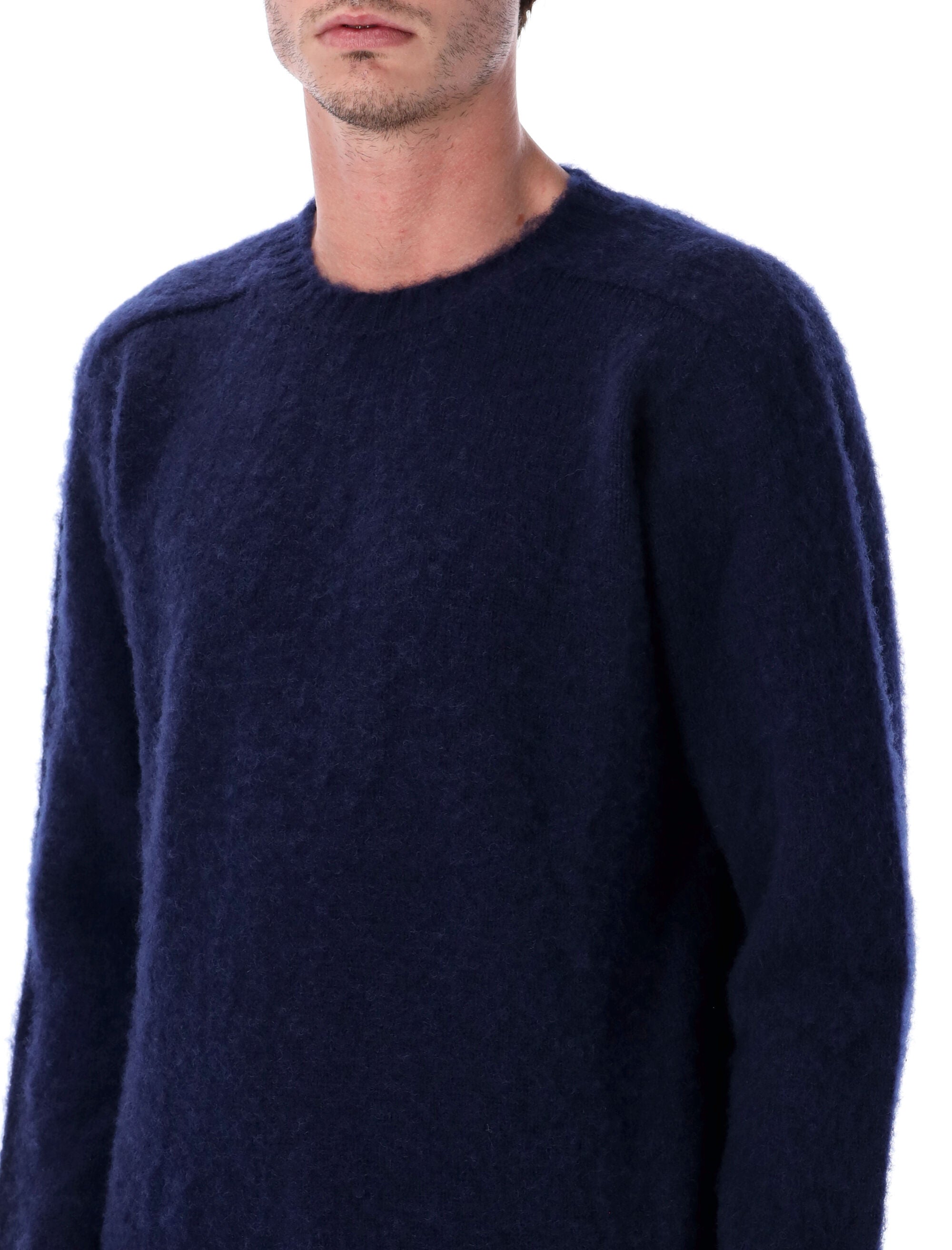 Howlin Shaggy Bear wool crewneck sweater Deep Blue Fine
