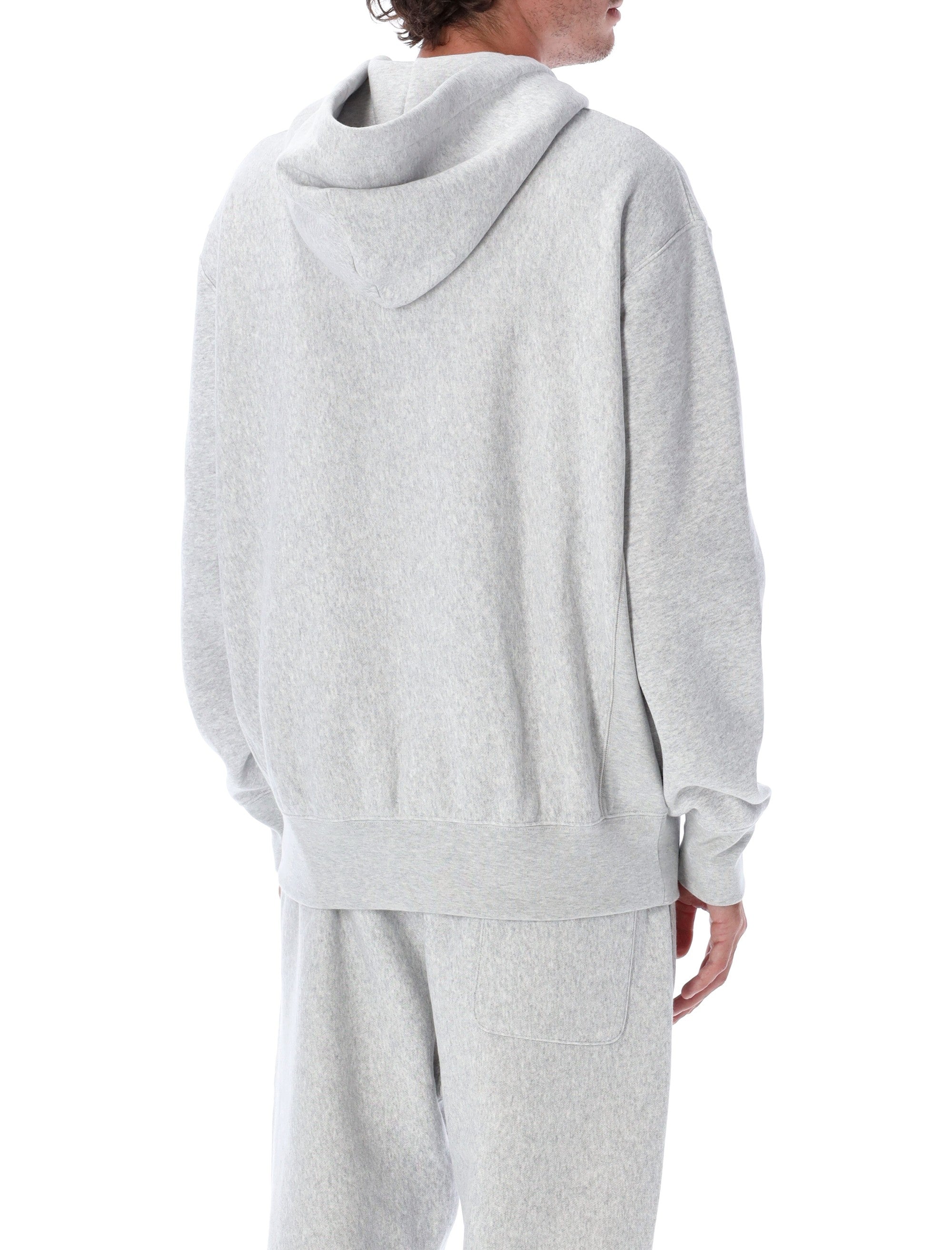 Champion oversized zip hoodie Grey Mel Cotton Sweatshirt