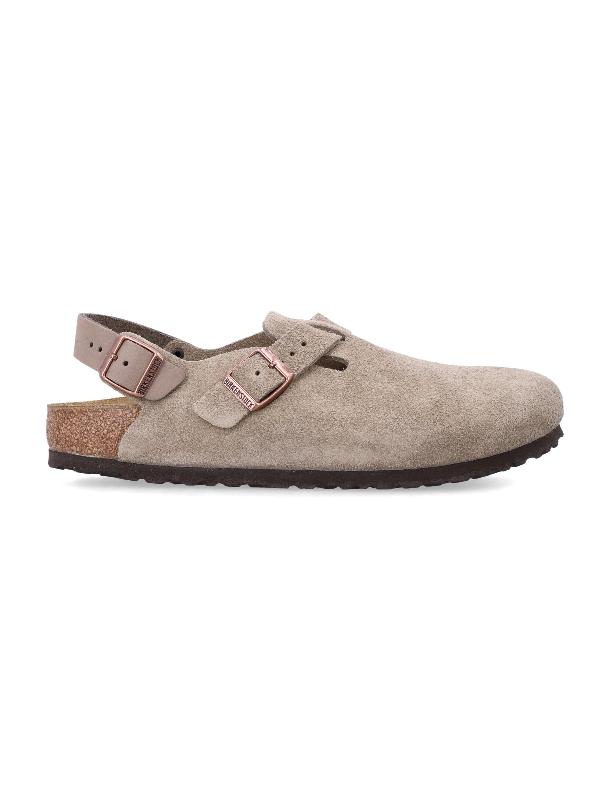 Birkenstock Tokio nubuck leather mules with strap Taupe Upper