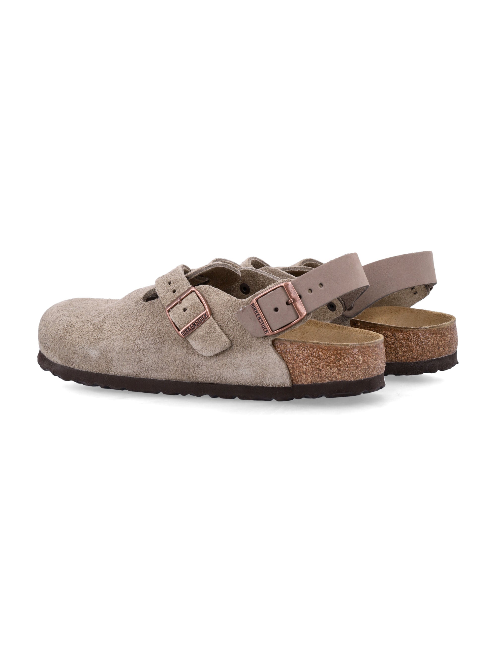 Birkenstock Tokio nubuck leather mules with strap Taupe Upper