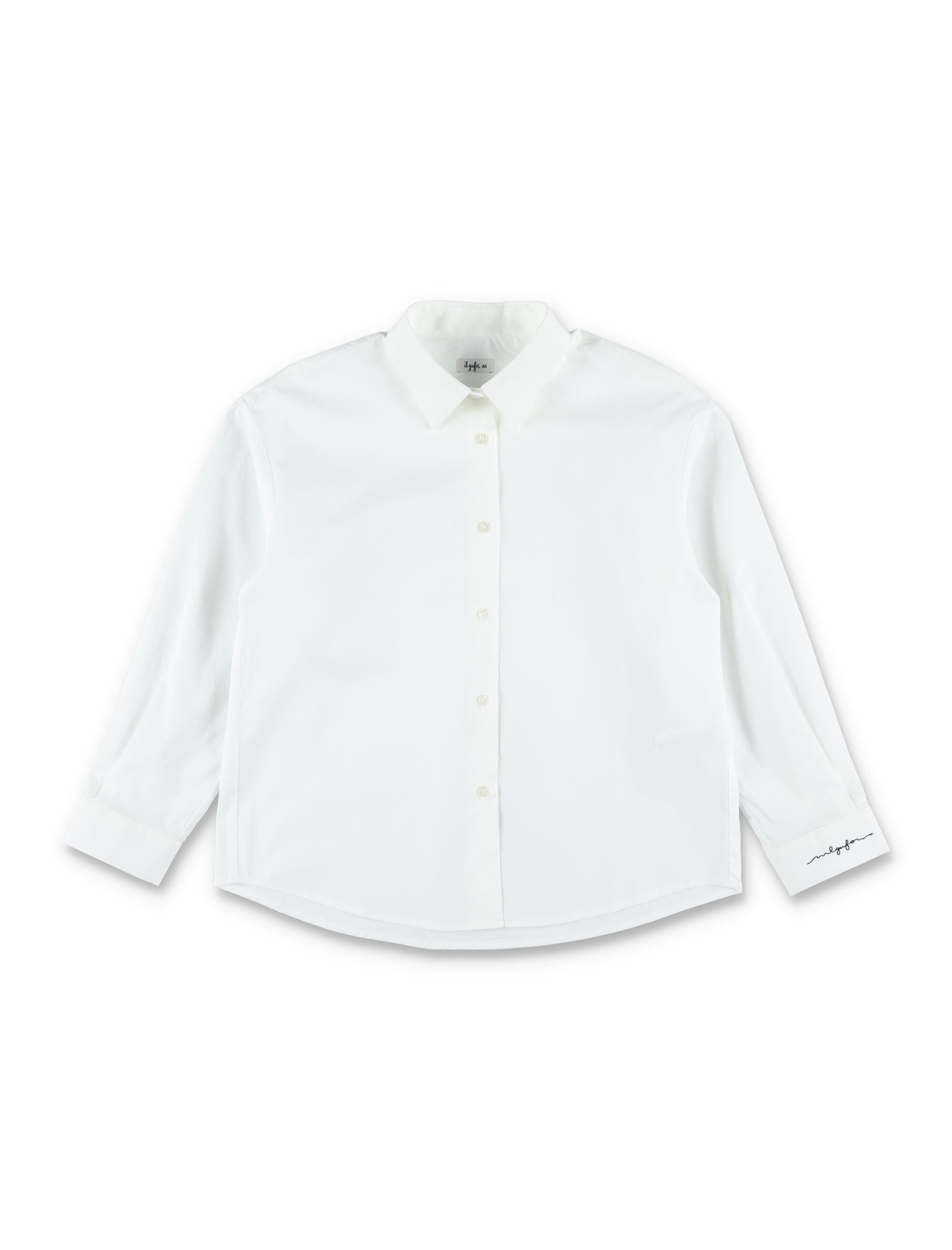 Il Gufo girls shirt with logo embroidery White Cottone