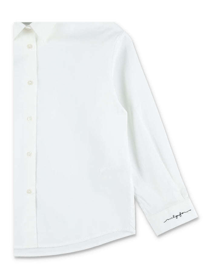 Il Gufo girls shirt with logo embroidery White Cottone