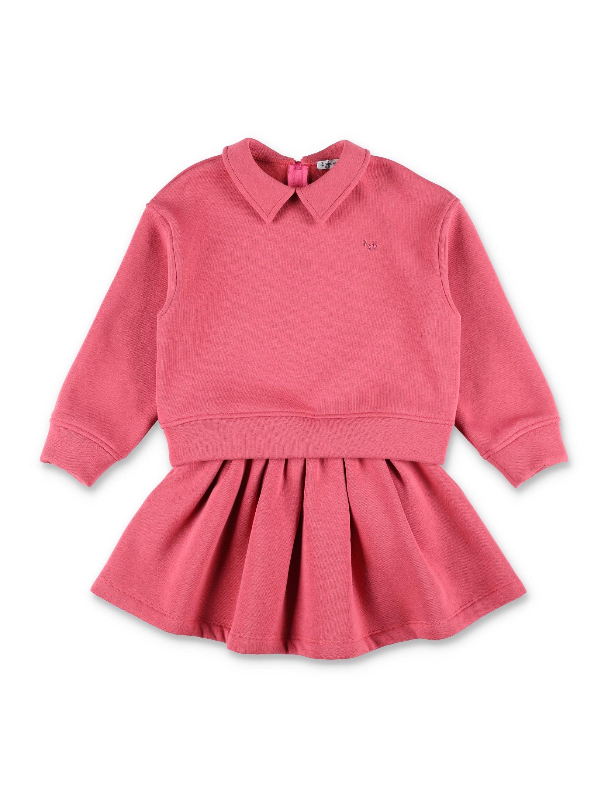 Il Gufo pink set with fleece and skirt Rose Cottone