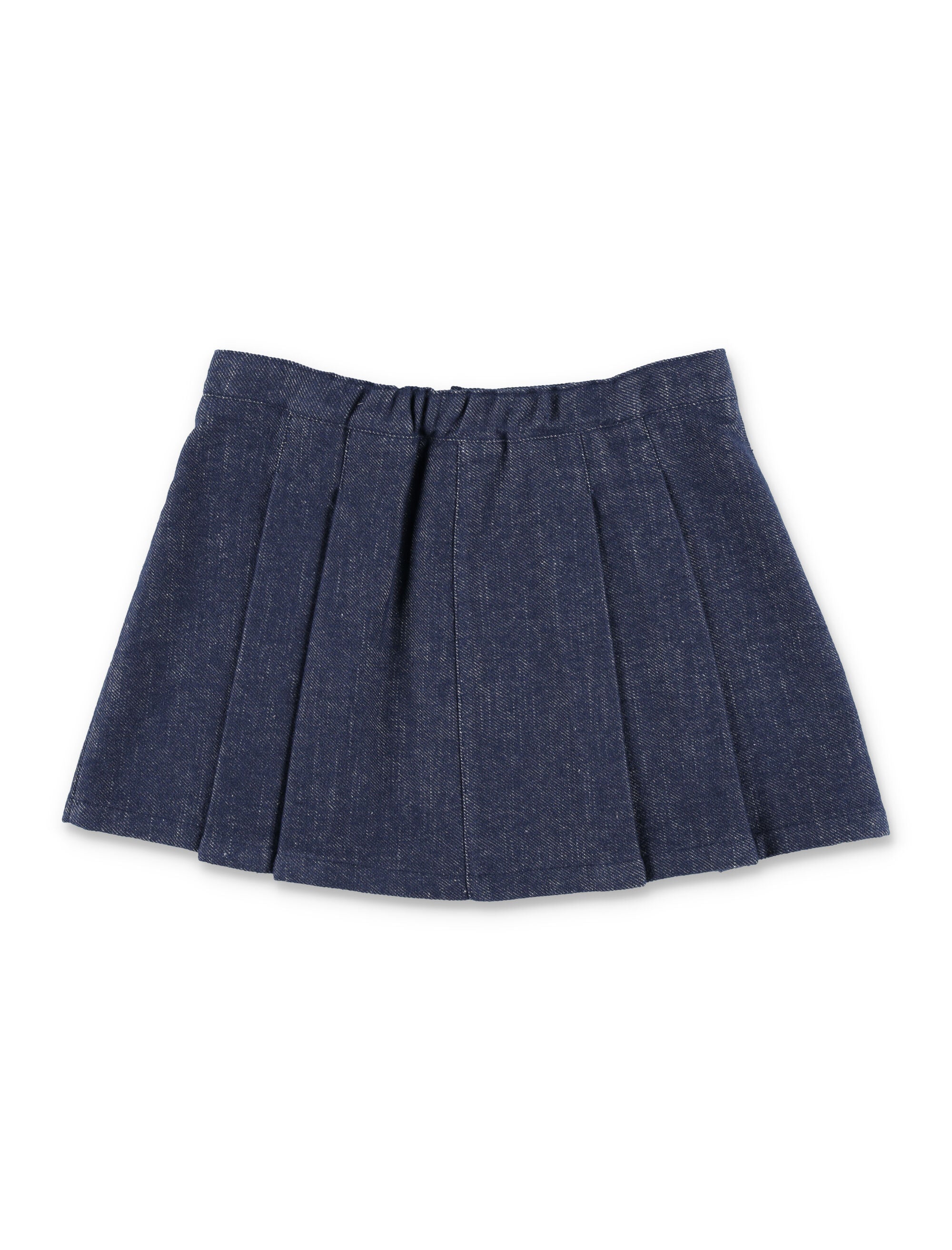 Il Gufo pleated blue denim skirt Cottone