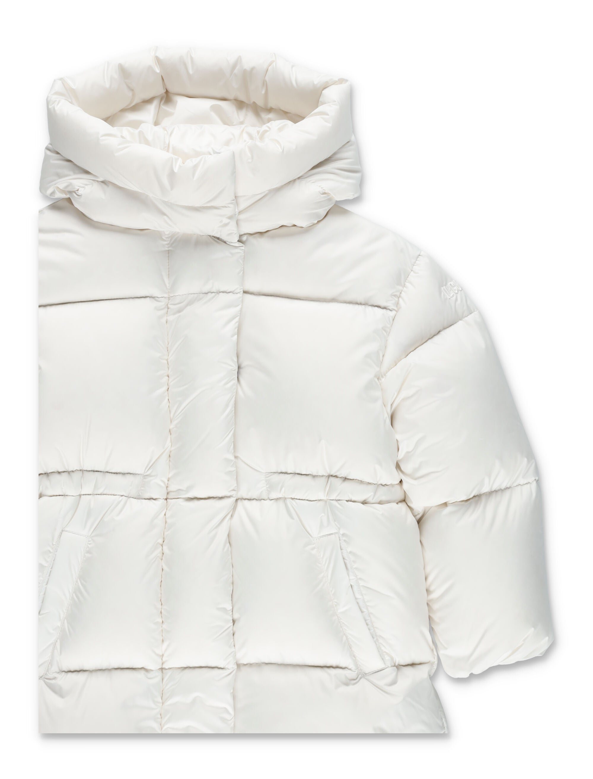 Il Gufo girls flared down jacket with hood White Polyester Lining