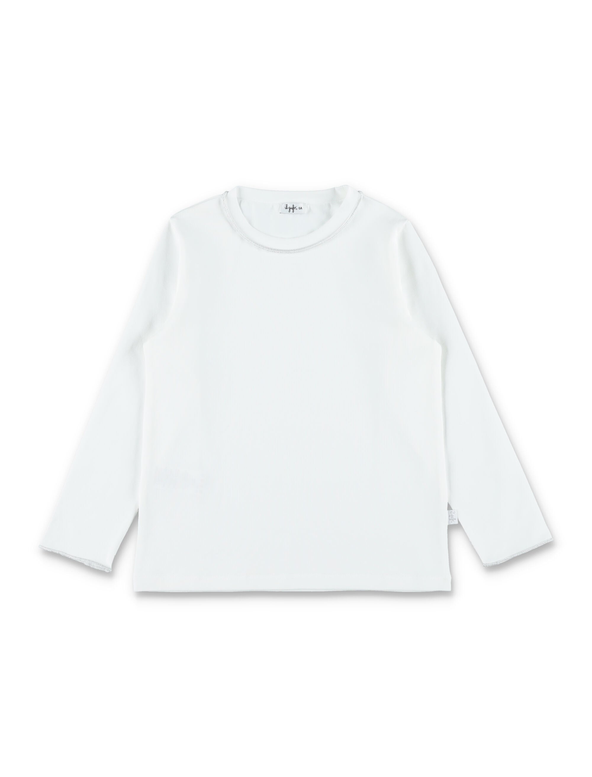 Il Gufo girls cotton jersey t-shirt with contrast trim White Cottone