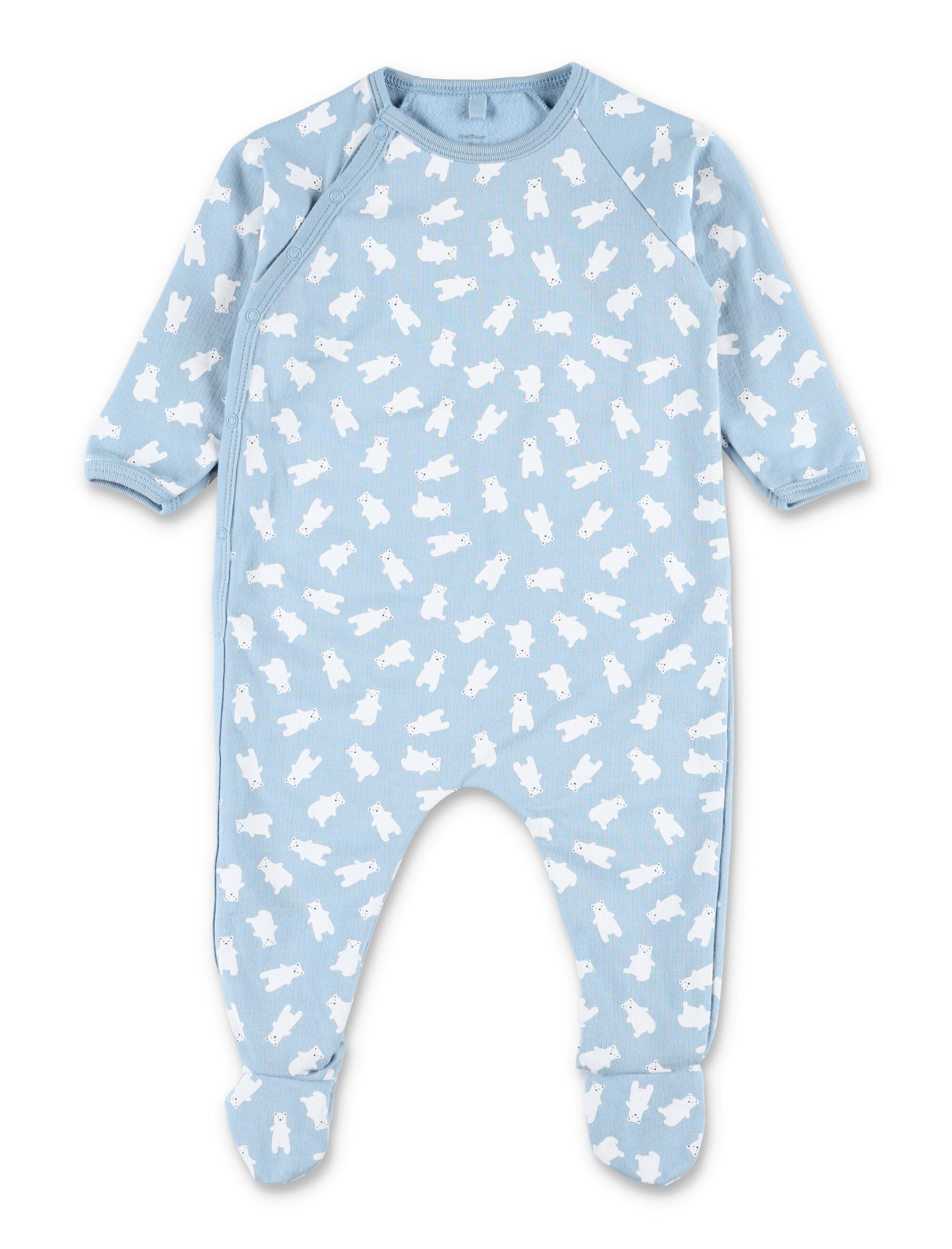 Petit Bateau baby brushed fleece pyjama suit with bear print Blue Cotton Pyjamas