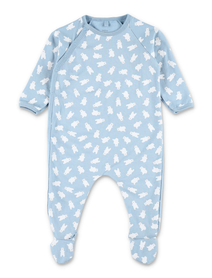 Petit Bateau baby brushed fleece pyjama suit with bear print Blue Cotton Pyjamas