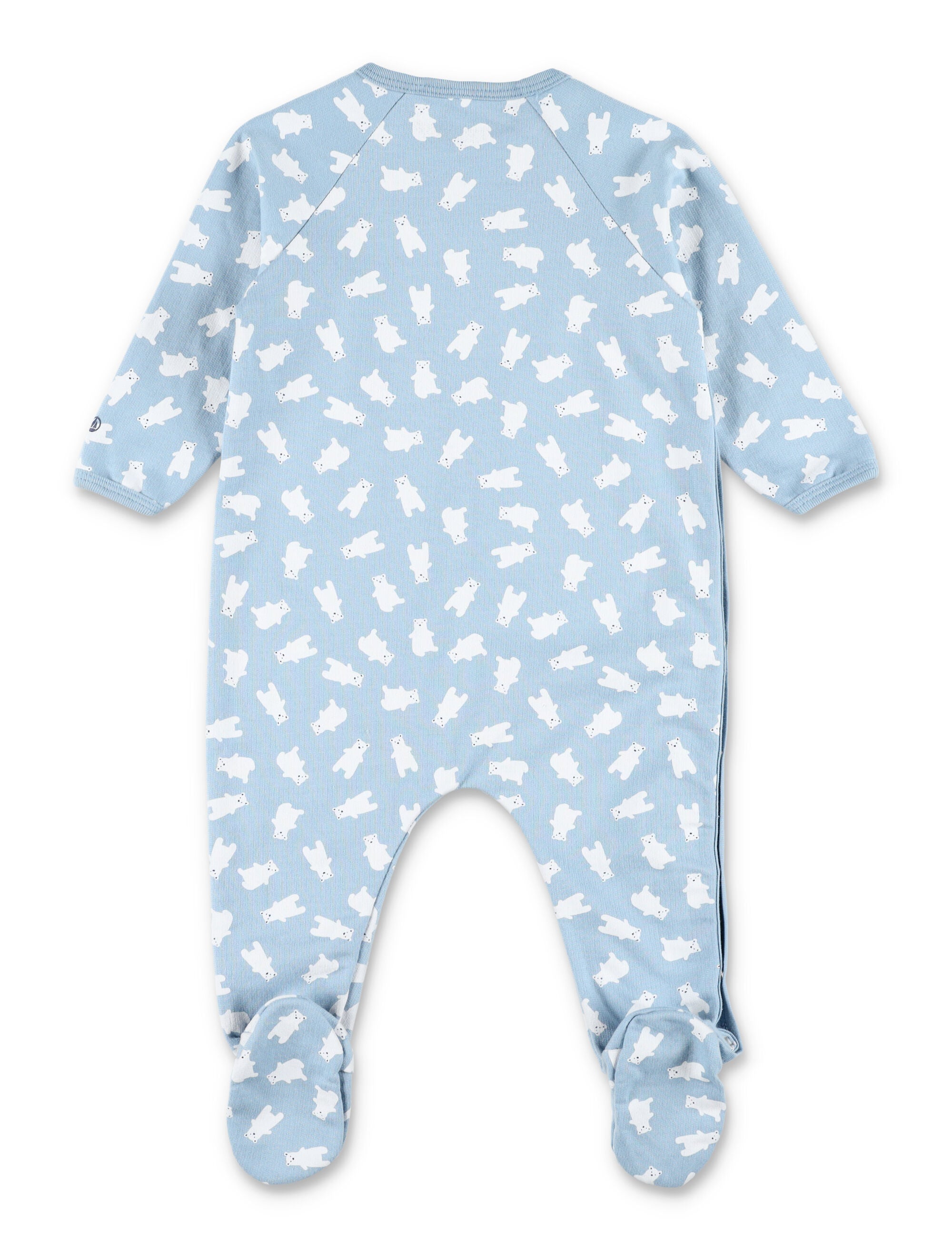 Petit Bateau baby brushed fleece pyjama suit with bear print Blue Cotton Pyjamas