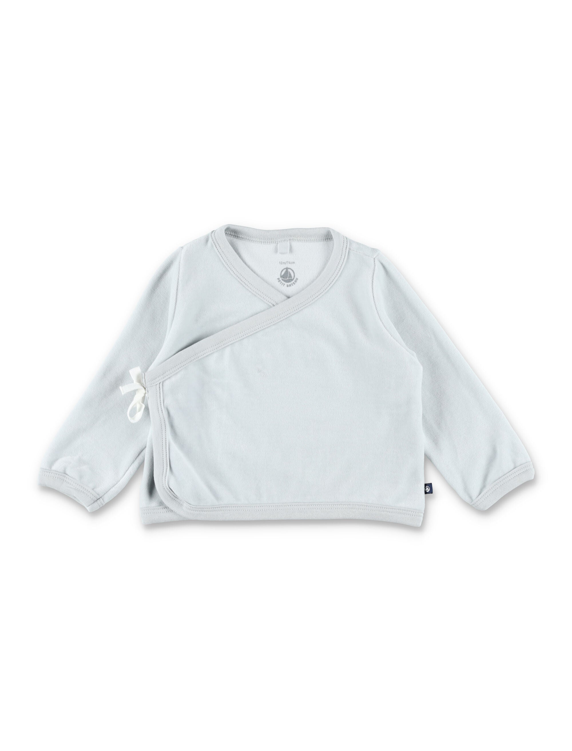 Petit Bateau Baby velour three-piece set with embroidered bear Blue Cotton